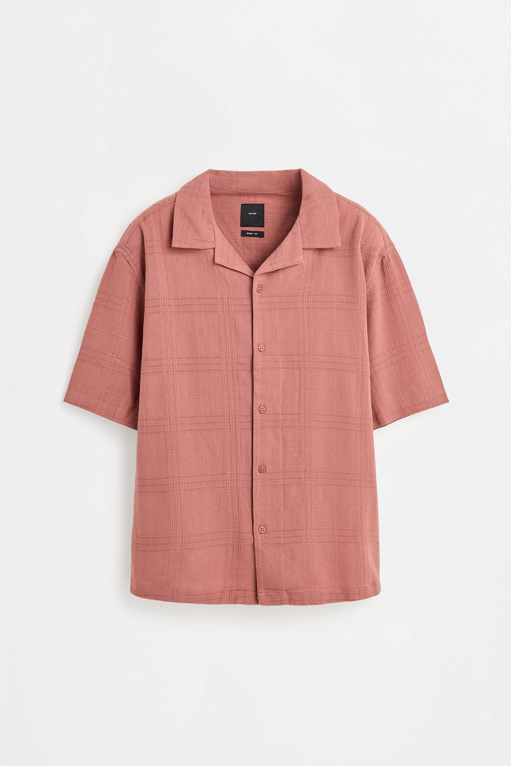 Checked short sleeve shirt — DUSTY PINK
