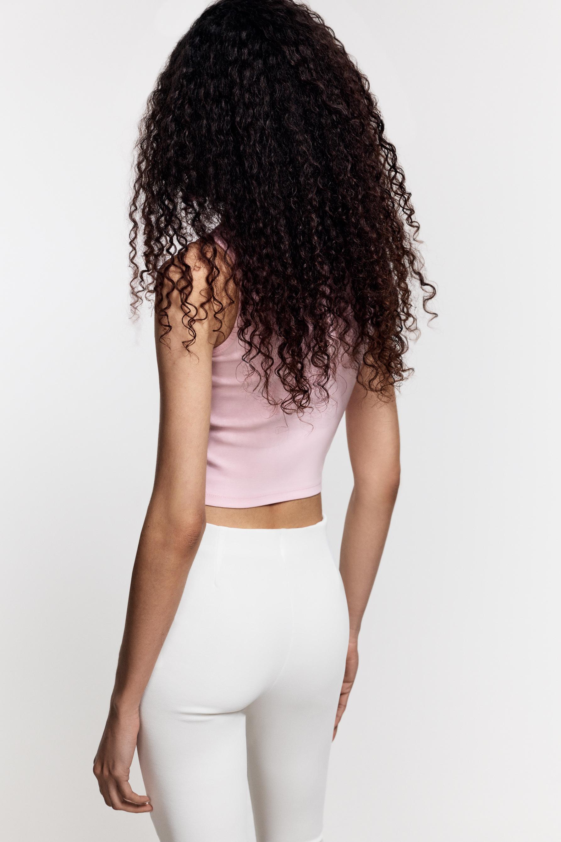 Cropped ribbed T-shirt — PINK