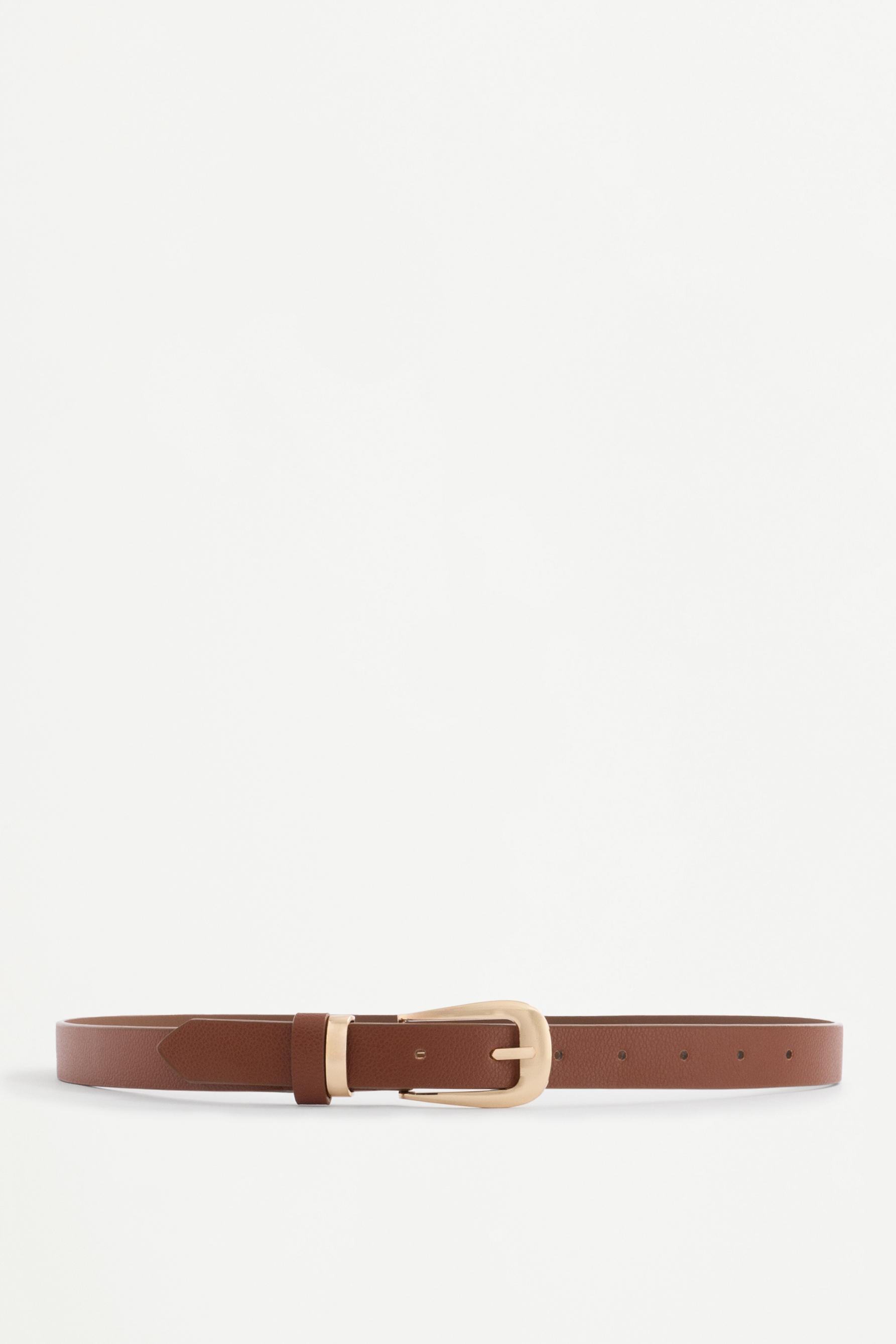 Thin leather effect belt — BROWN