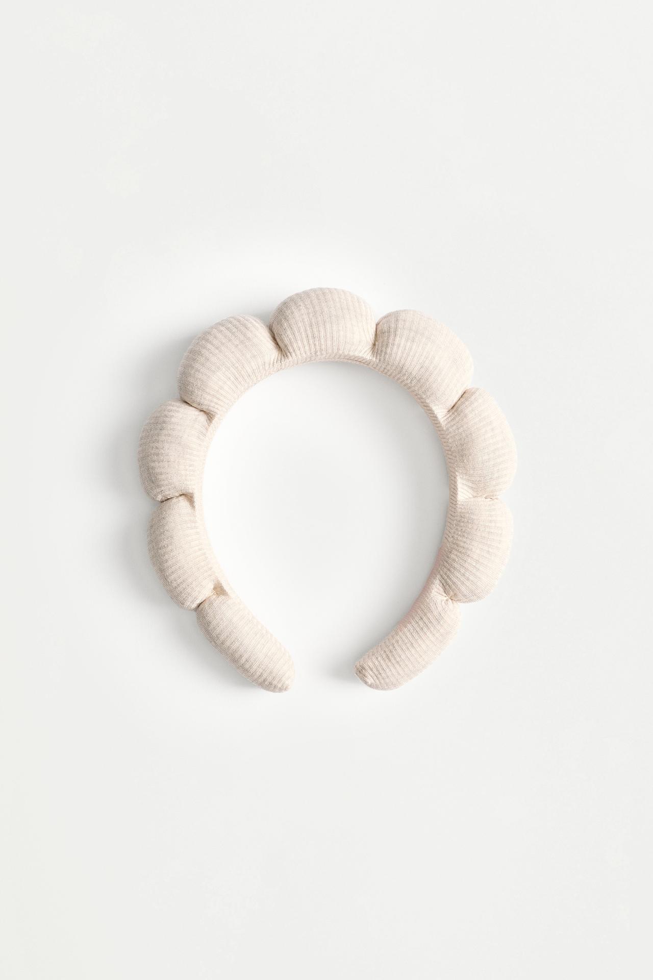 Padded ribbed beauty headband — BEIGE