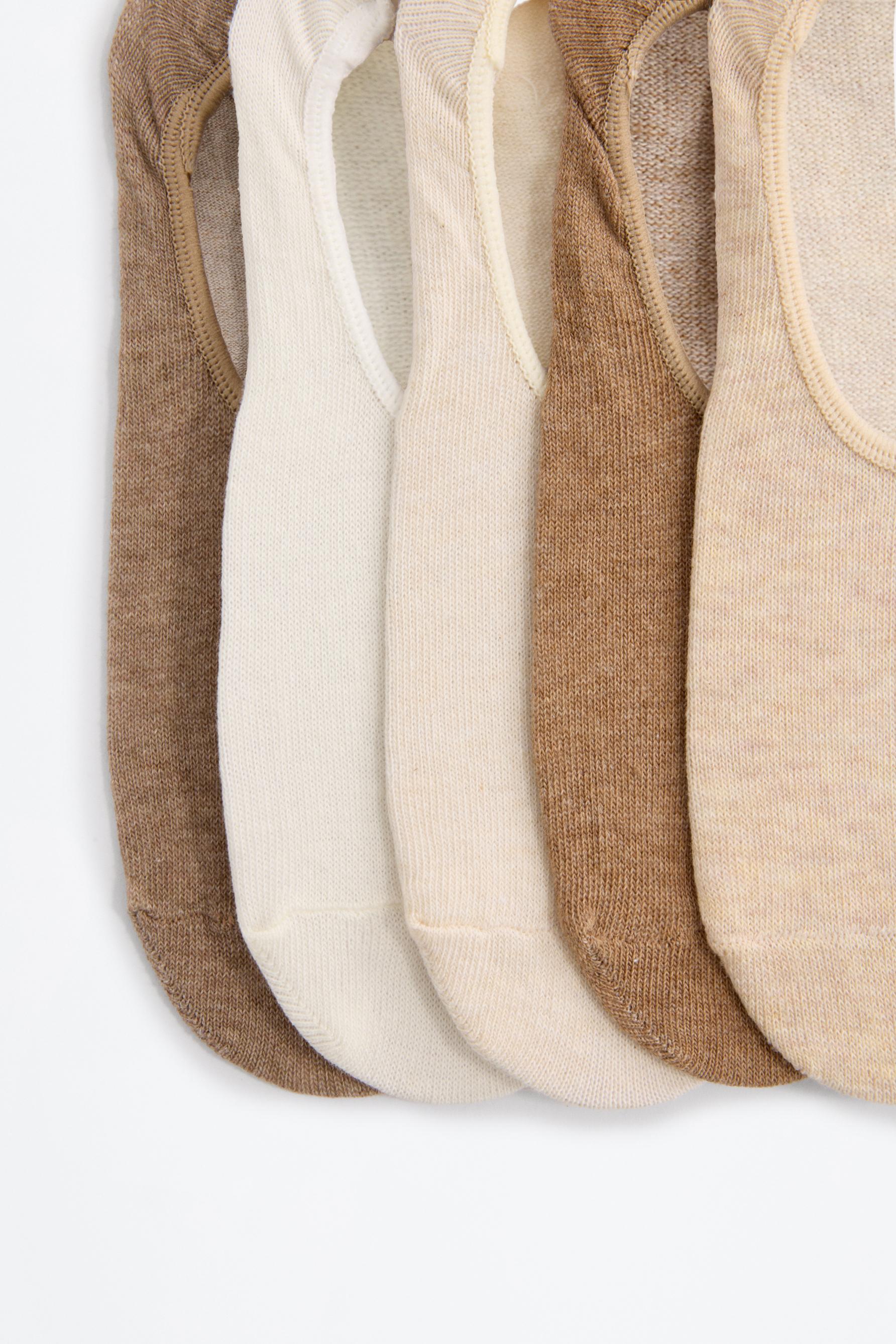 5-pack of no-show socks — ECRU