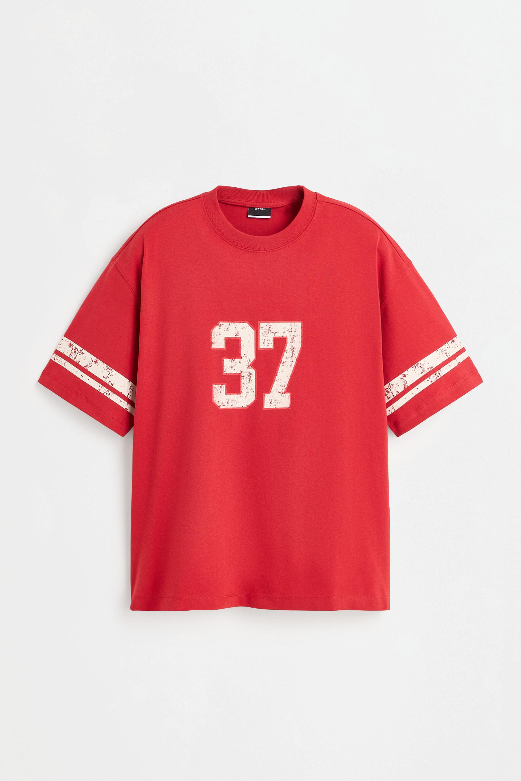 Oversize printed T-shirt — RED