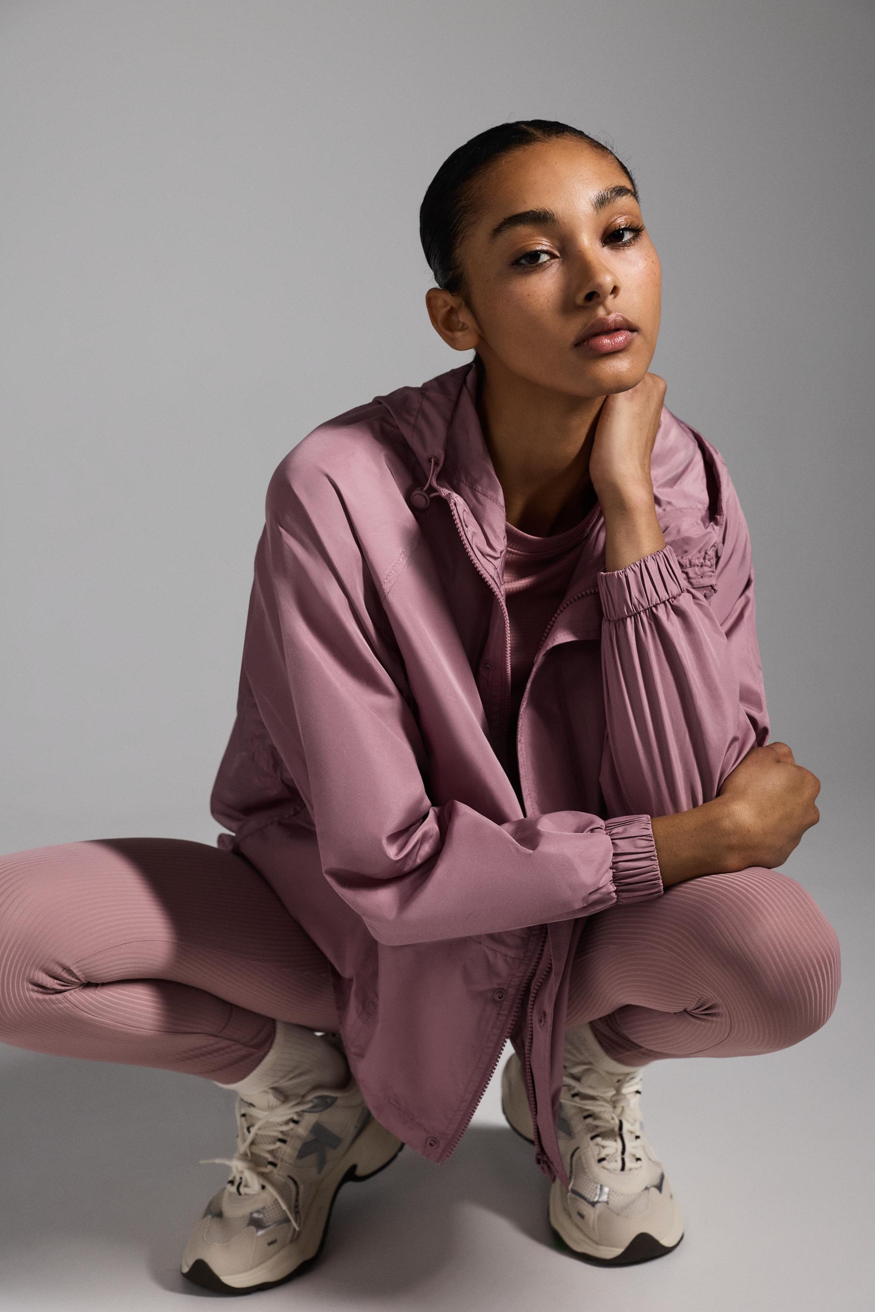 Gathered sports windbreaker — PINK