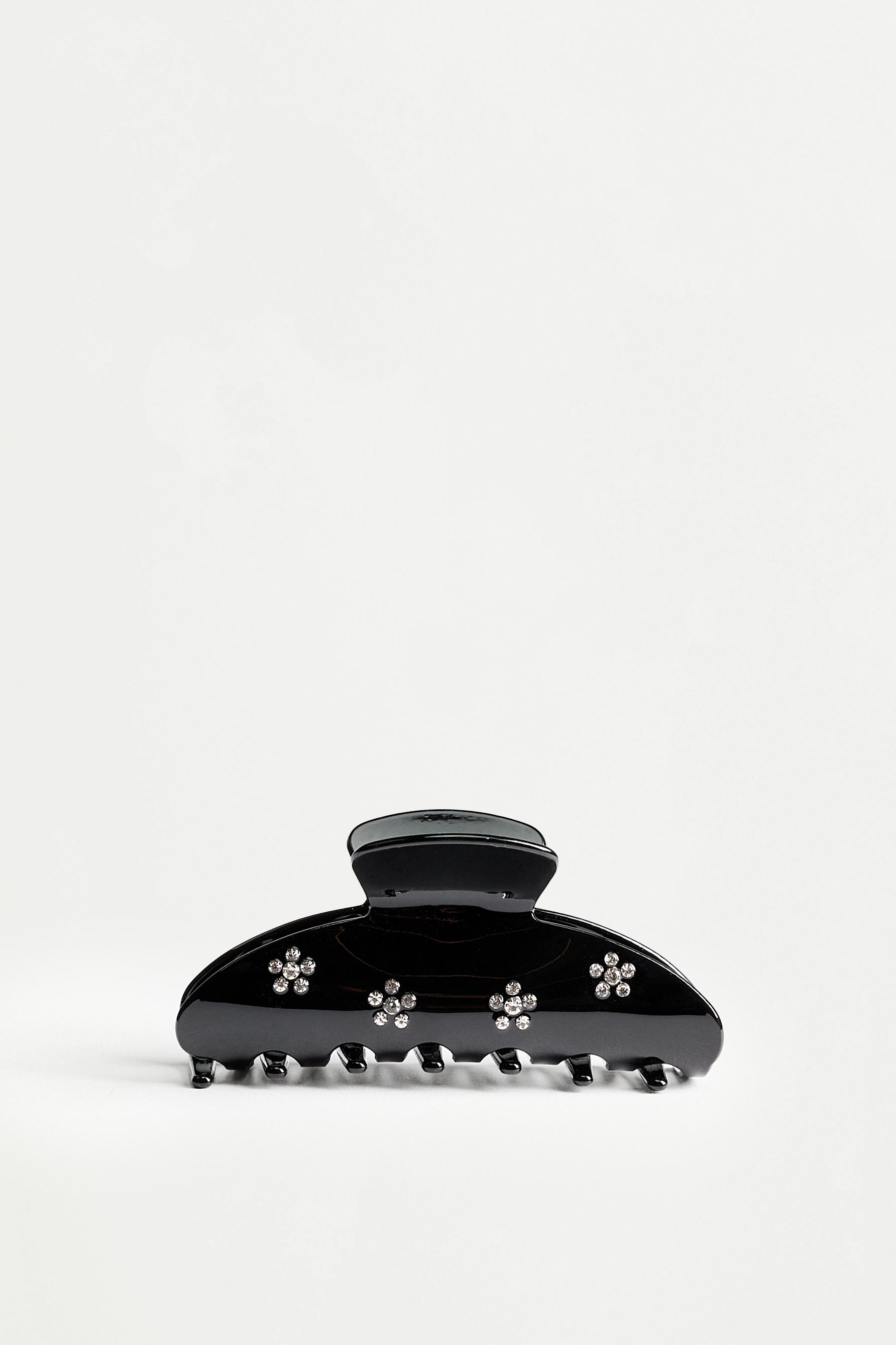 Rhinestone flower clip — TORTOISESHELL