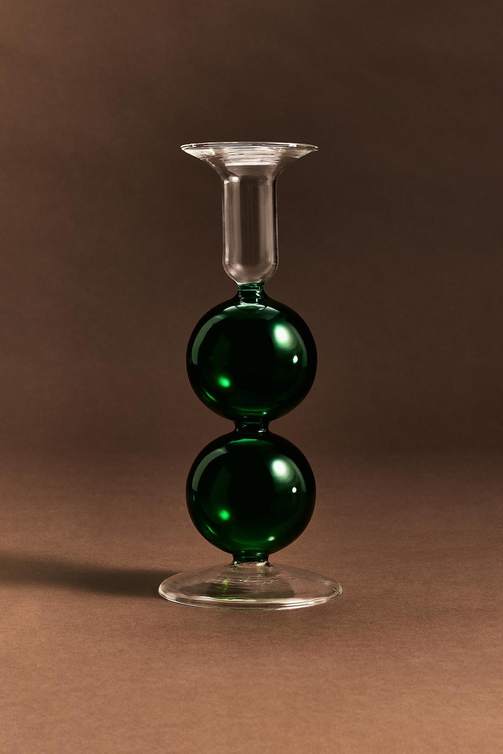Portavelas  borosilicato bolas 19,5 cm