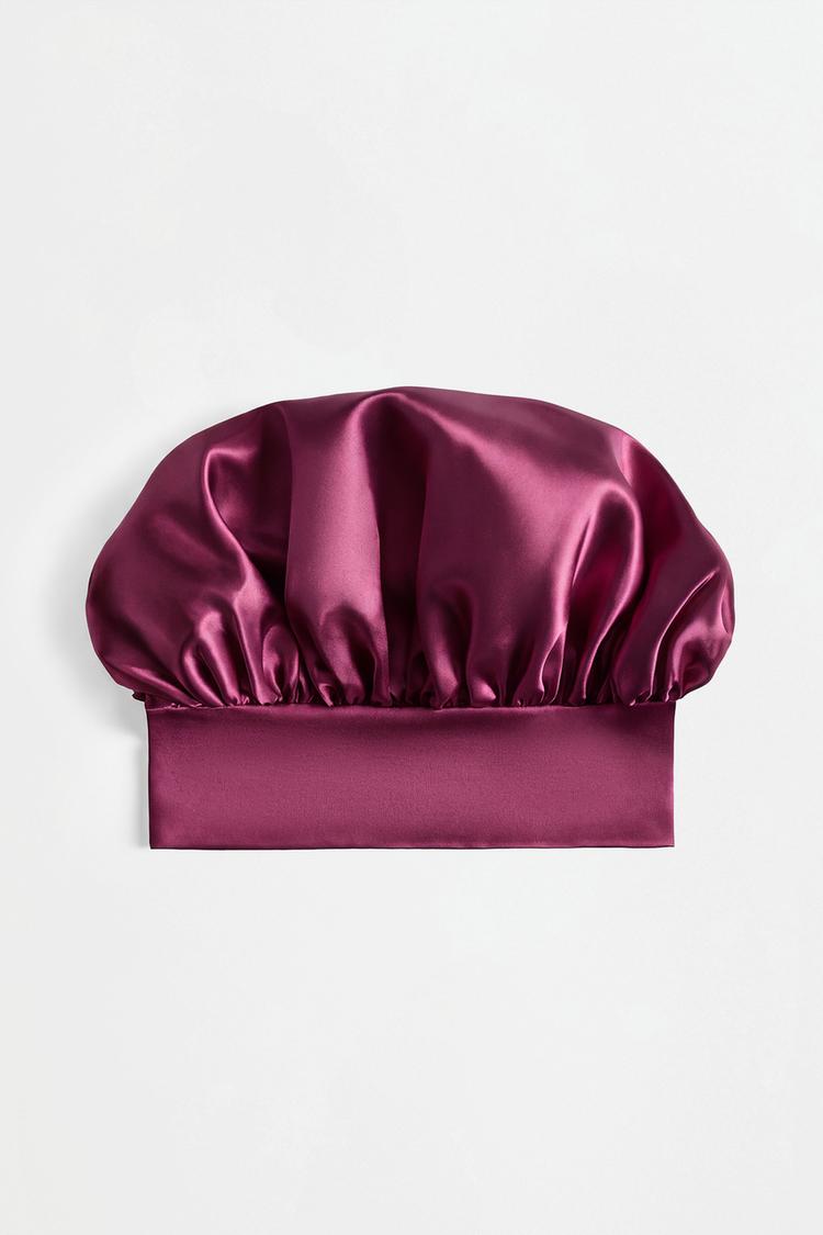 Satin sleep cap — BURGUNDY