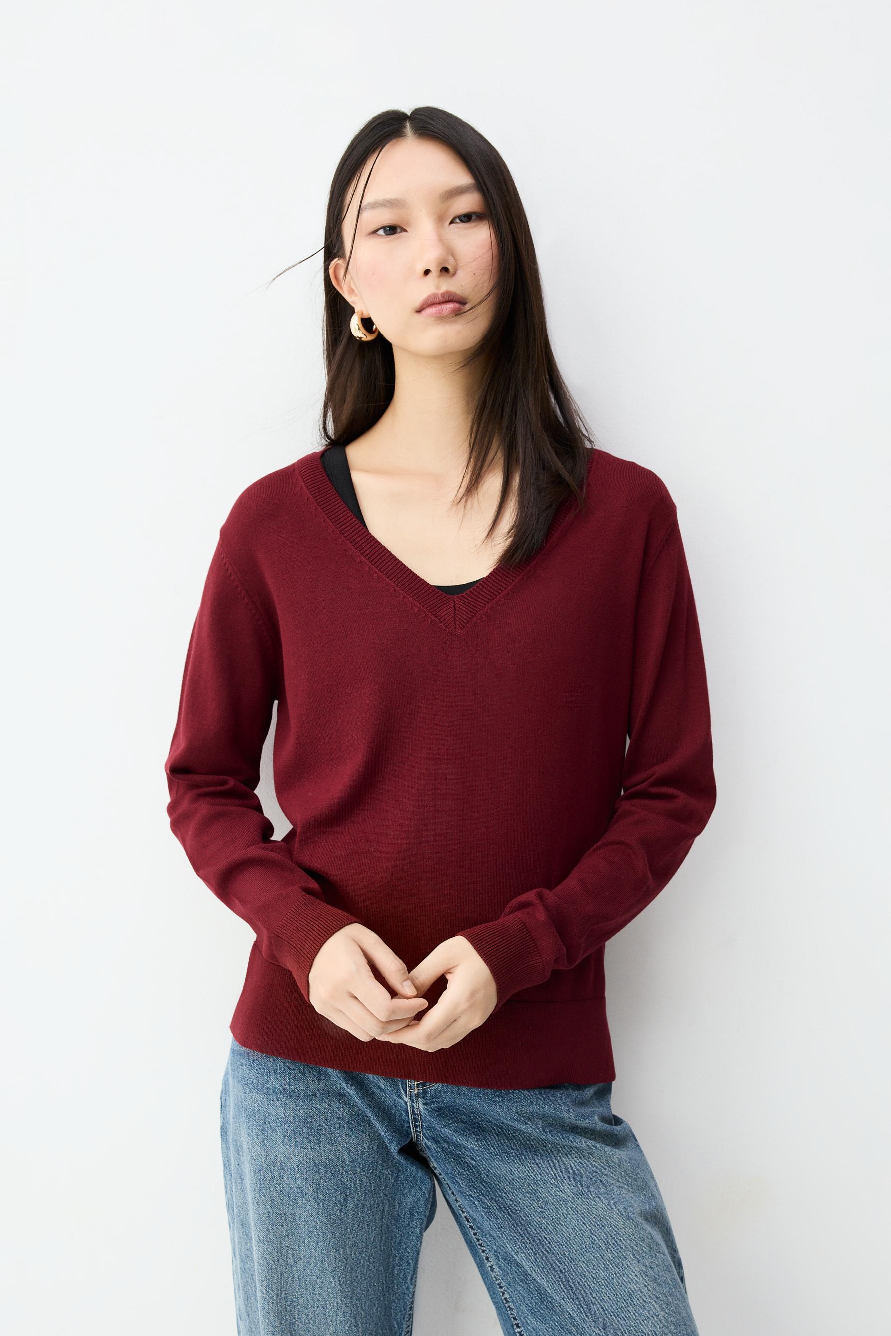 Jersey básico cuello pico