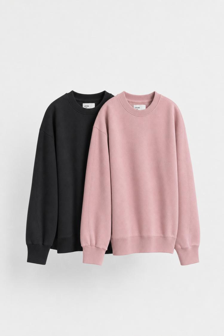 Pack of 2 plush sweatshirts — BLACK