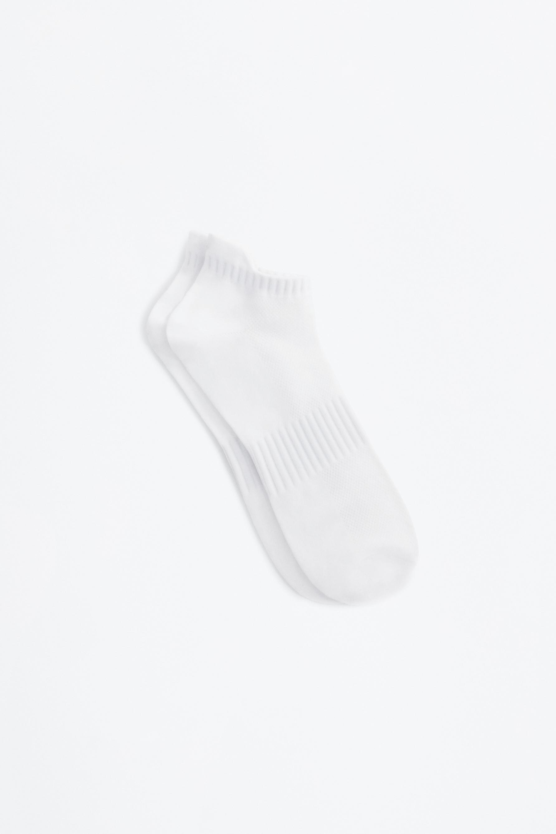 Short sports socks (5-pack) — WHITE