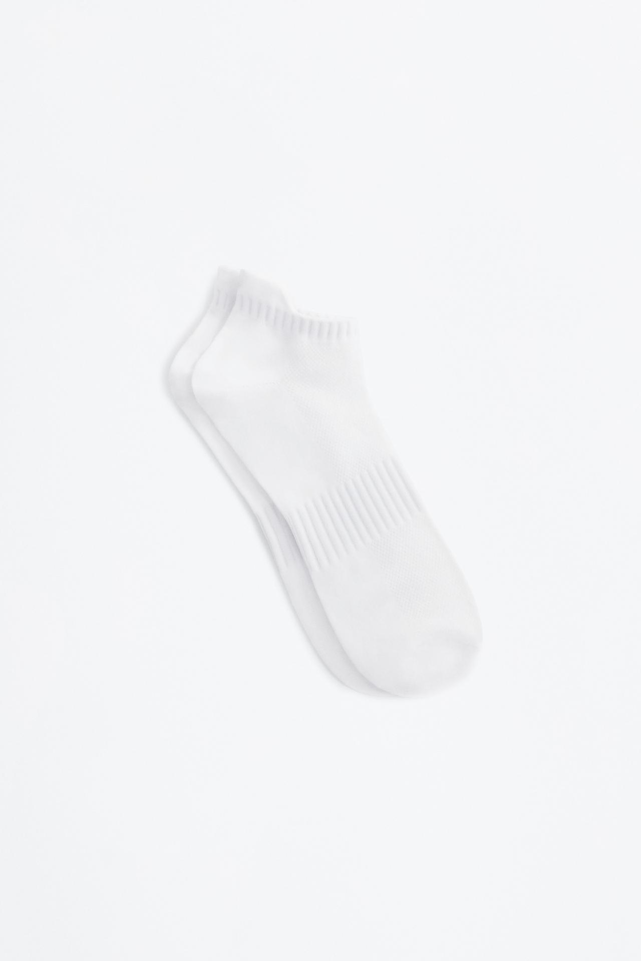 Short sports socks (5-pack) — WHITE