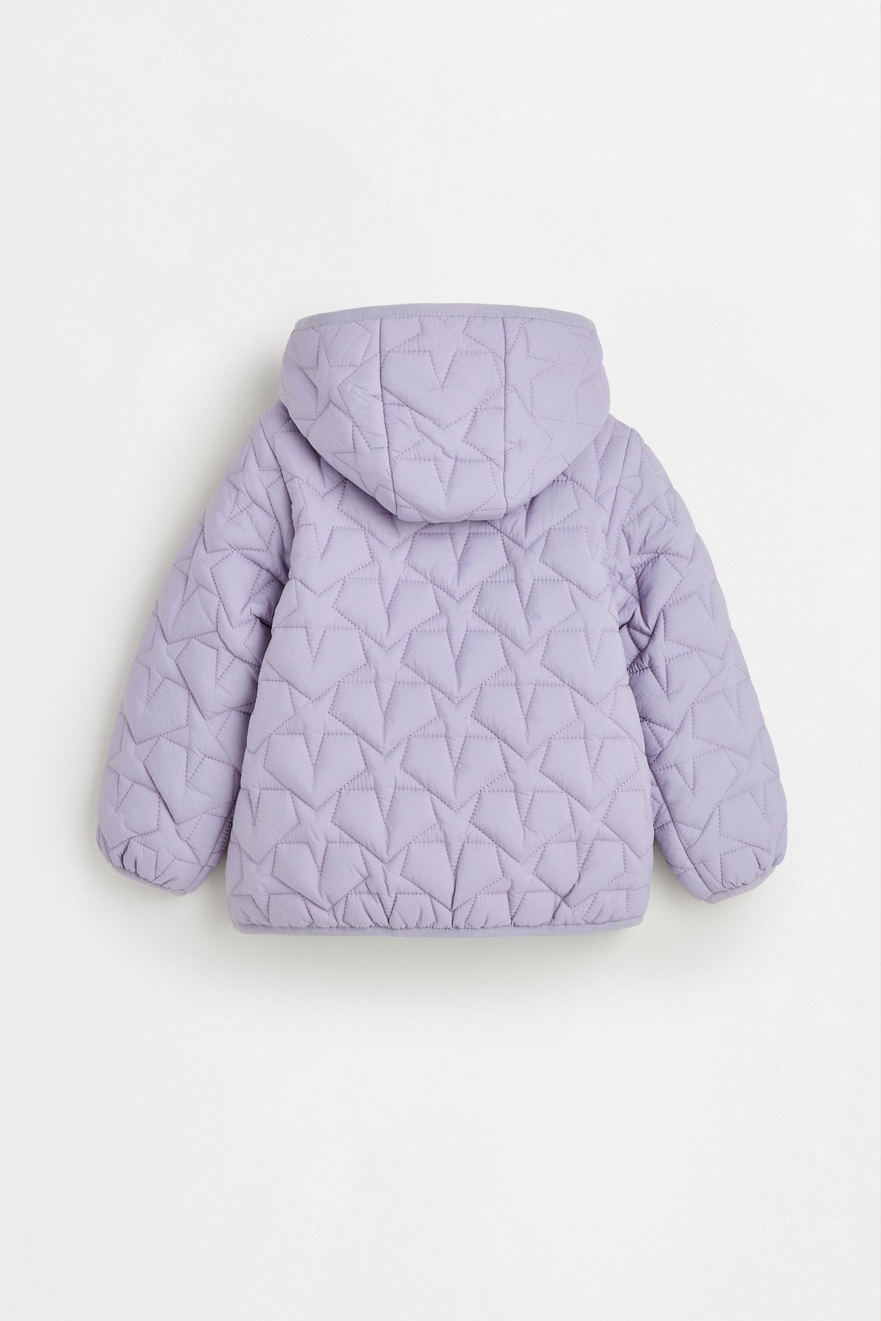 Lightweight quilted hooded star jacket — LILAC