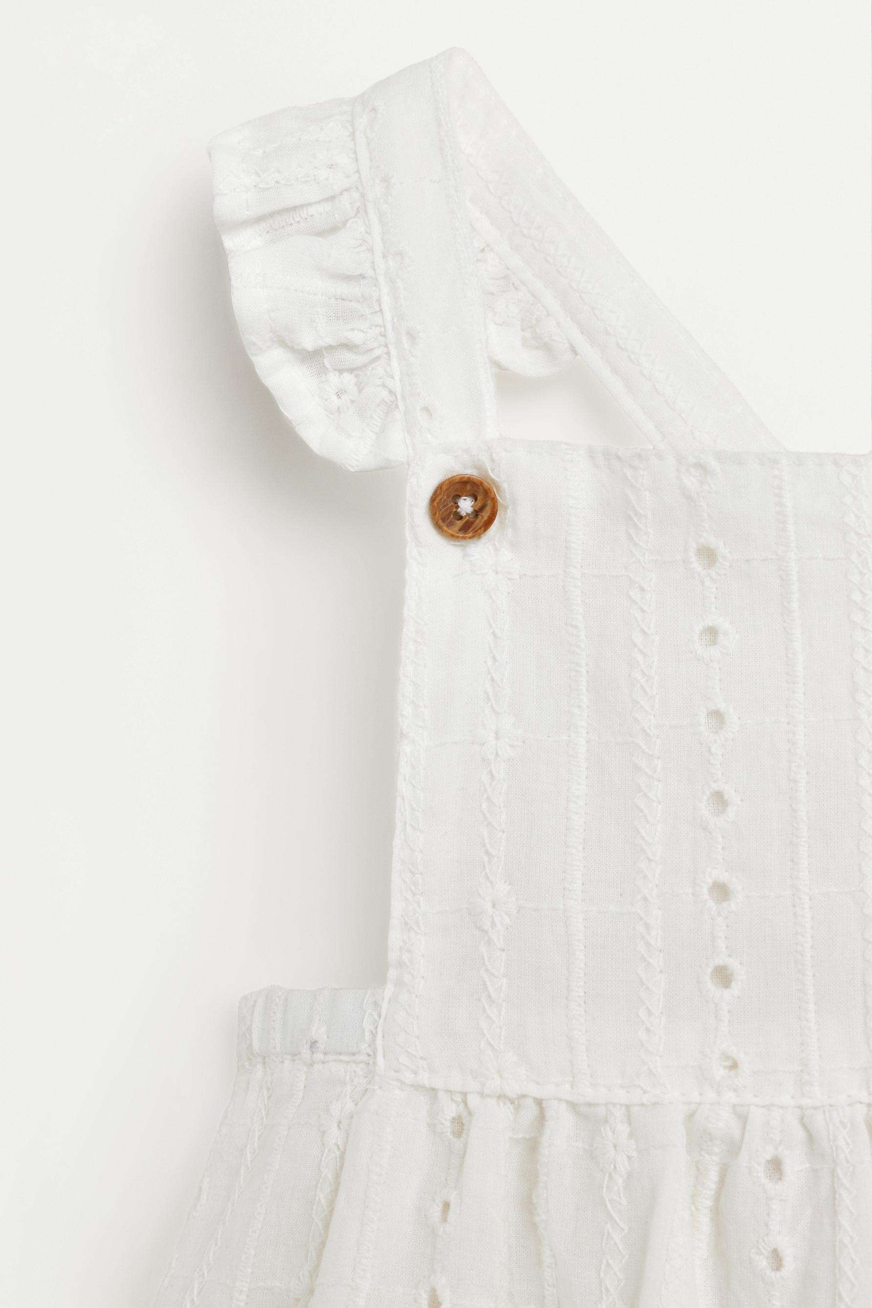 Swiss embroidered romper — ECRU