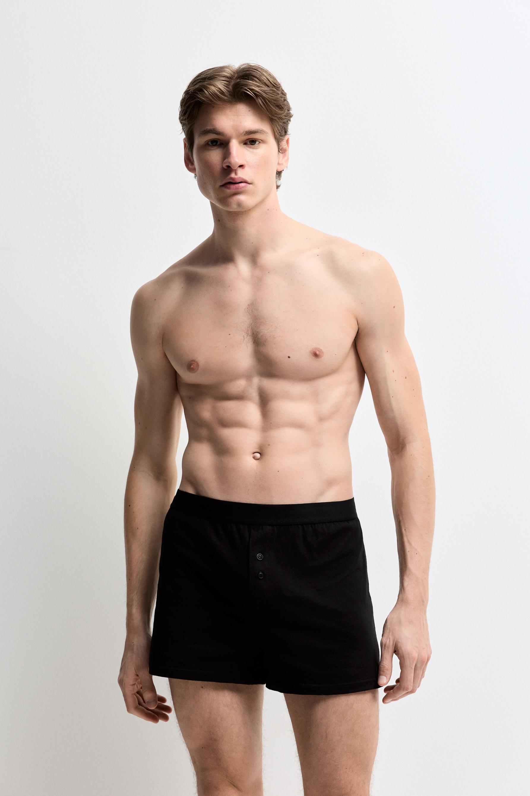 Fluid long boxer shorts (Pack 3) — BLACK