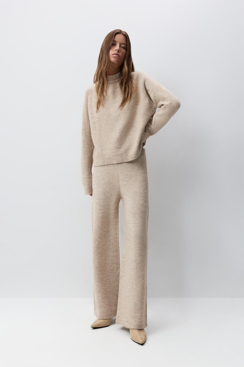 Pantalón recto punto Anchos Pantalones ROPA Mujer