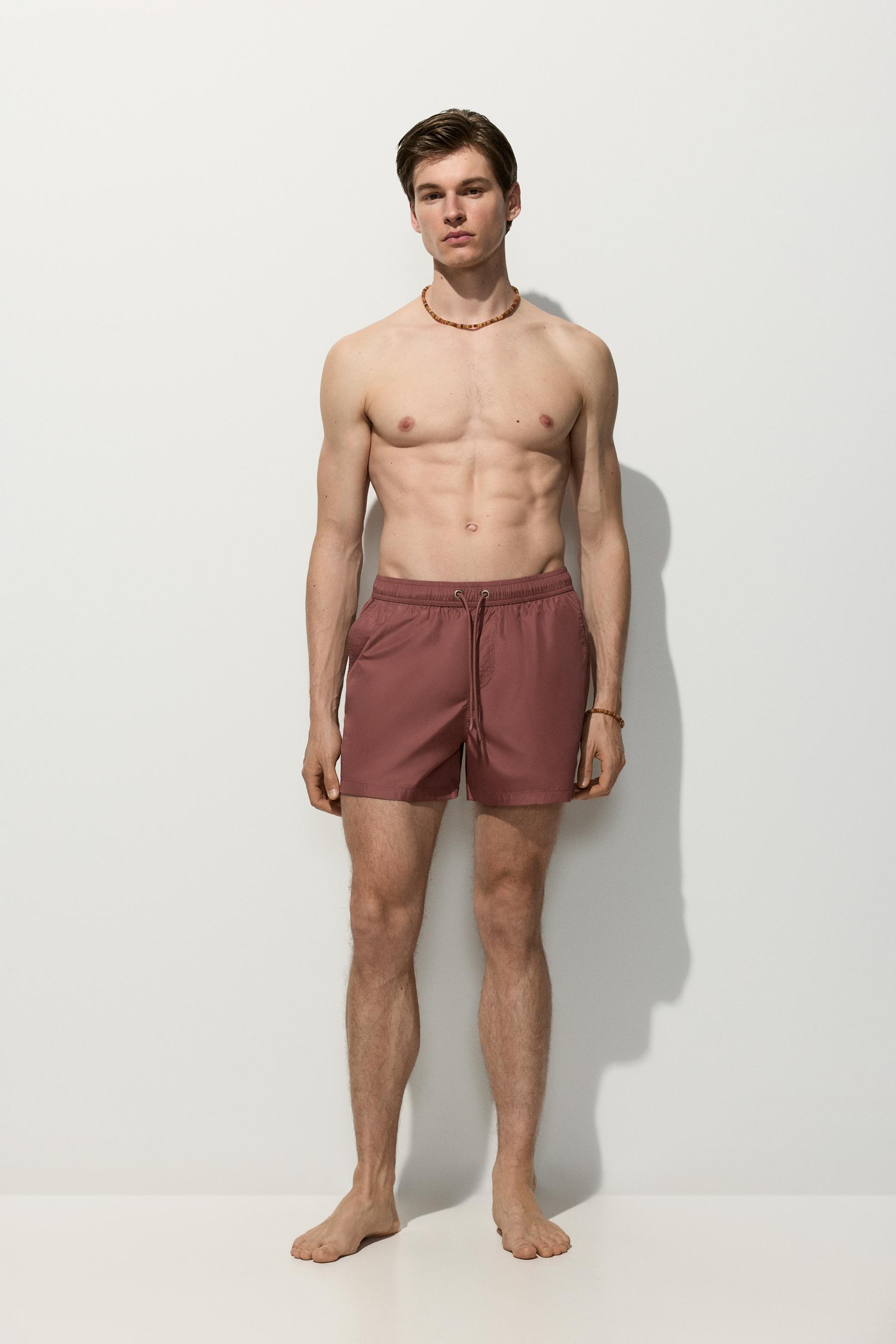 Basic regular fit swim shorts — MAUVE