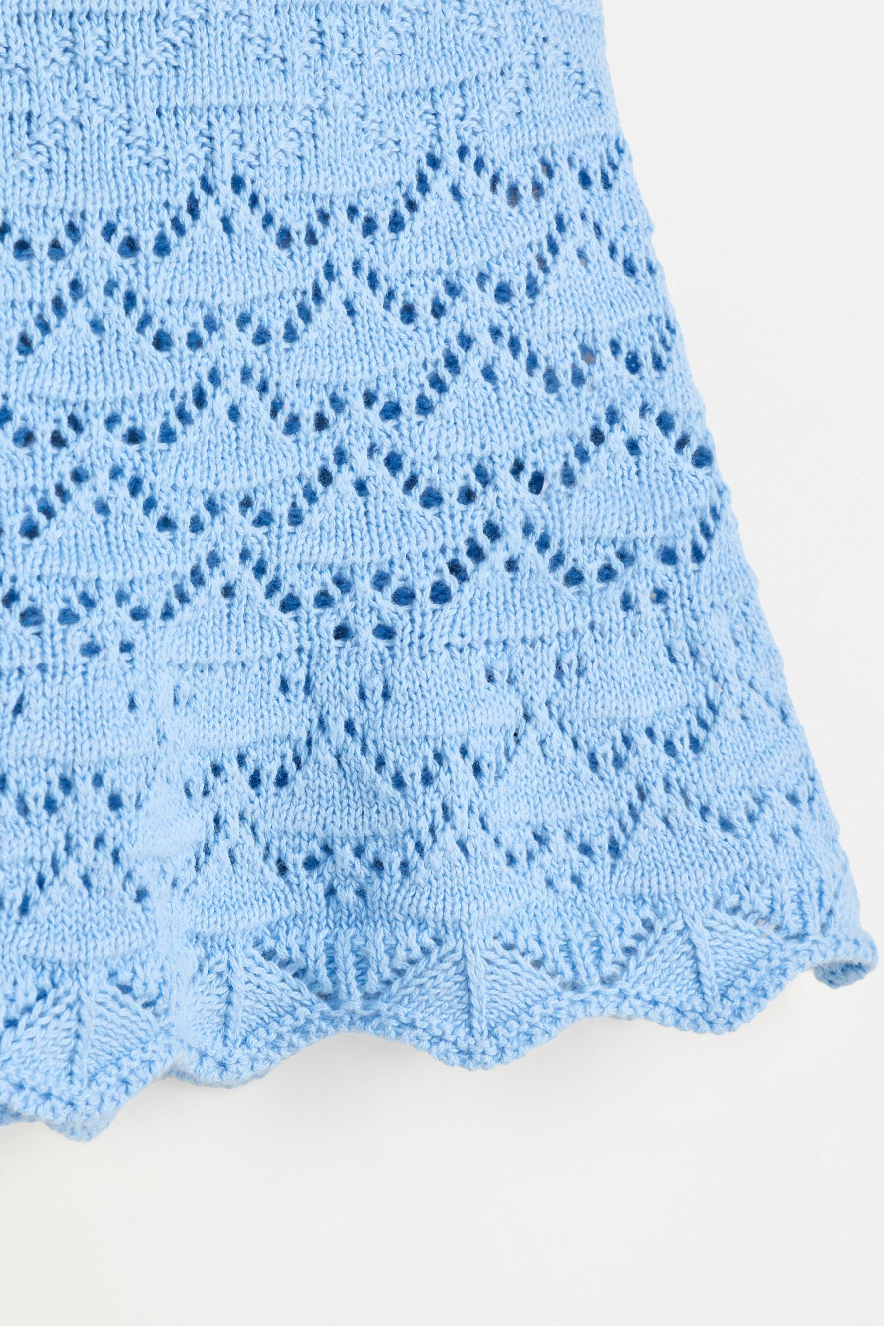 Crochet knit top — SKY BLUE