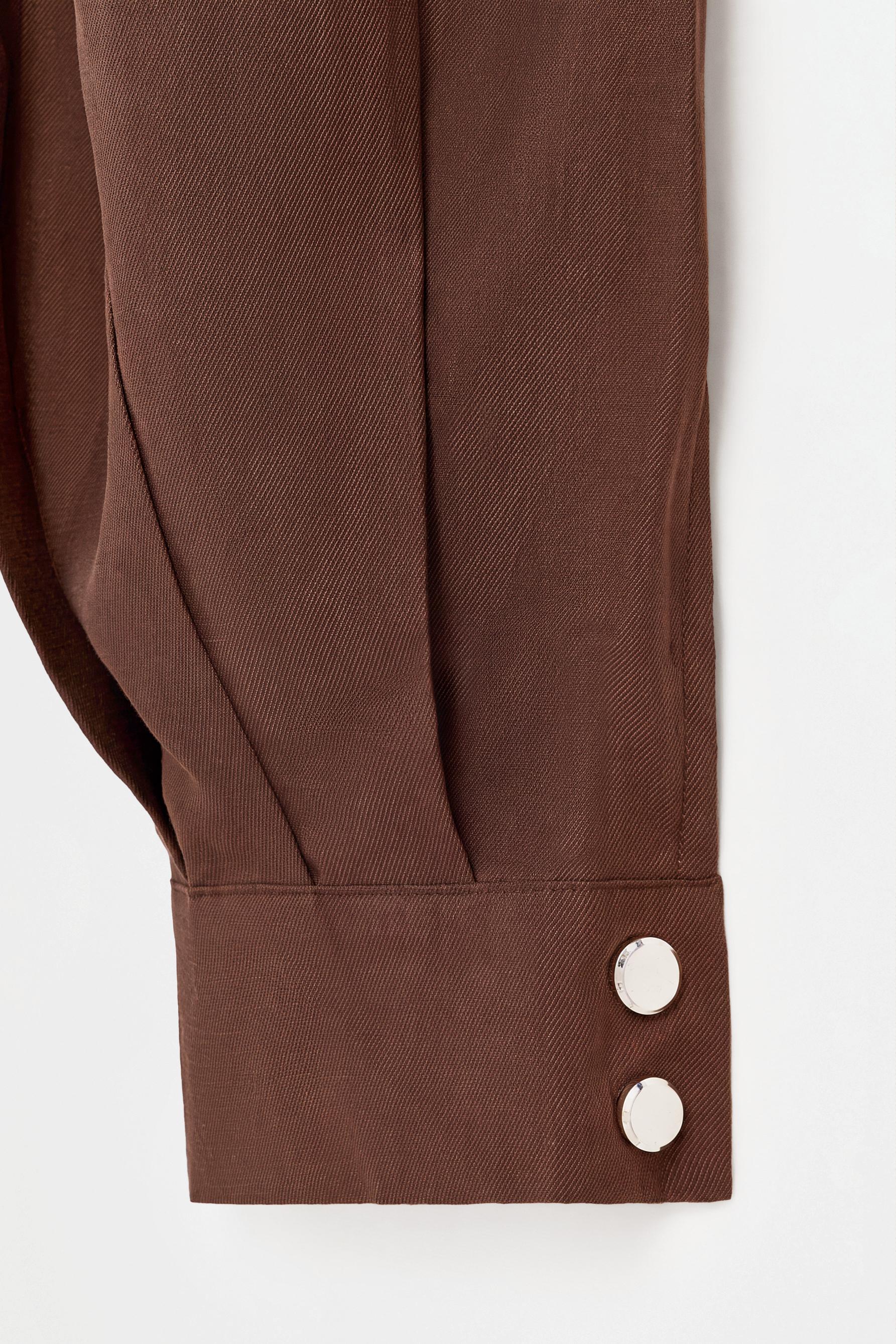 Pleated sarouel trousers — DARK BROWN