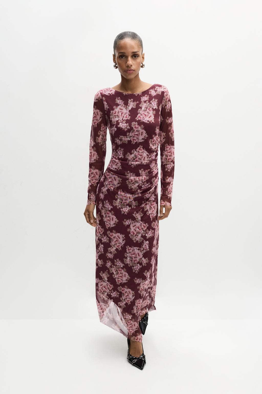 Vestido midi semitransparente