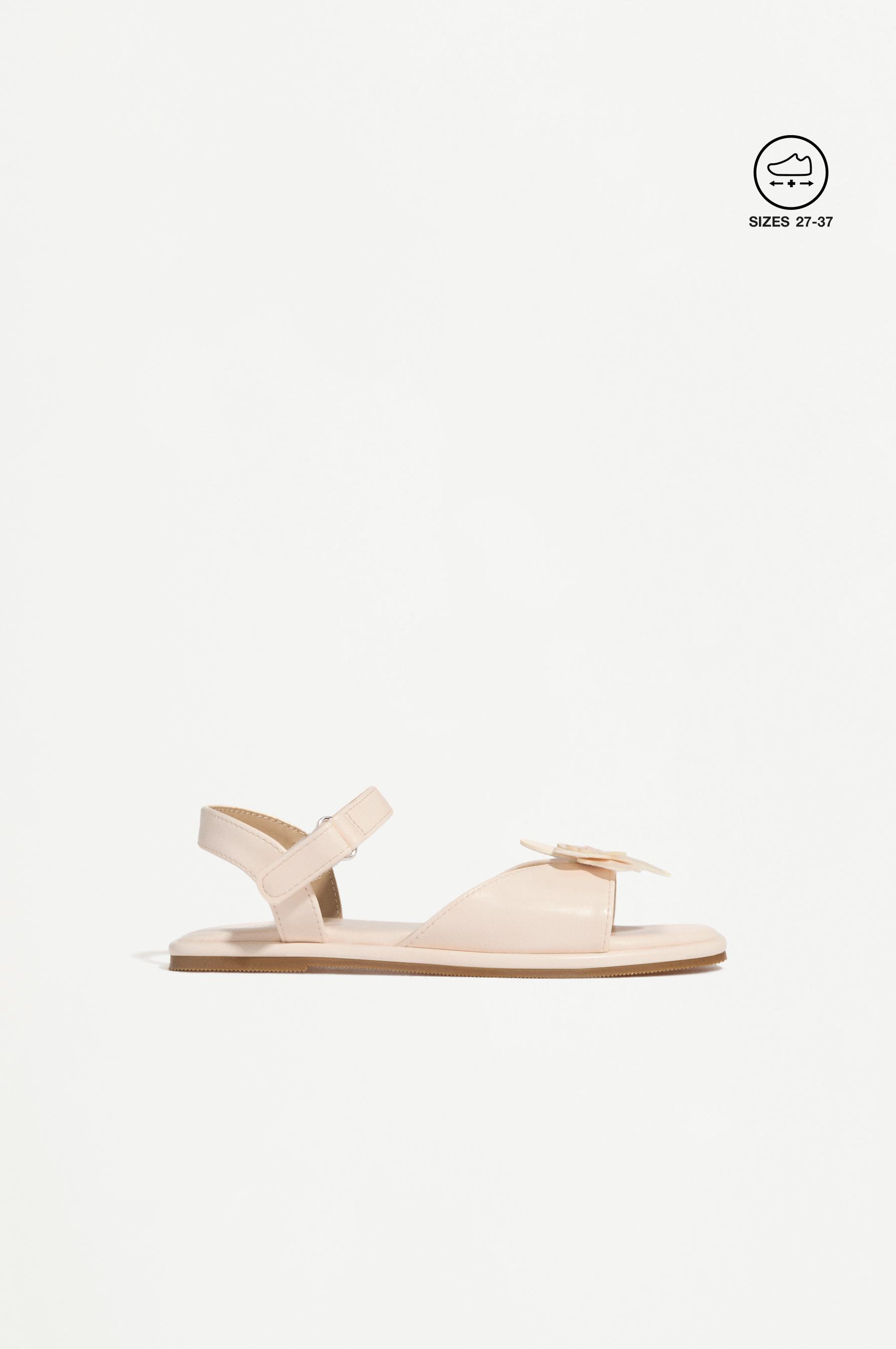 FLORAL SANDALS — ECRU