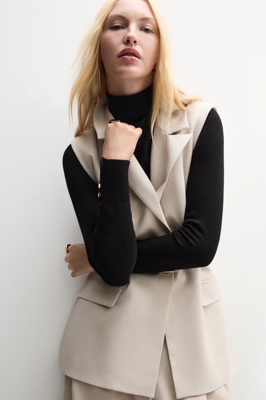 Chaleco largo cinturón Básicos Pantalones ROPA Mujer