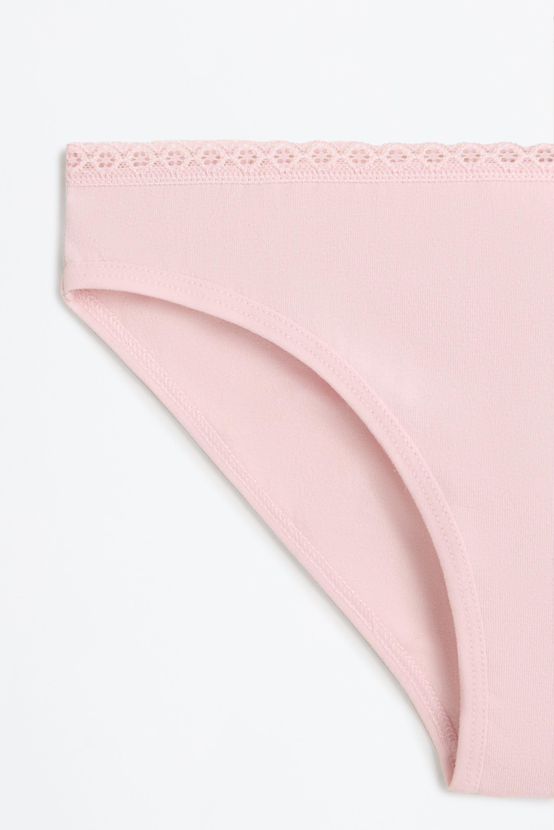 Pack of 5 lace briefs — PINK TONES