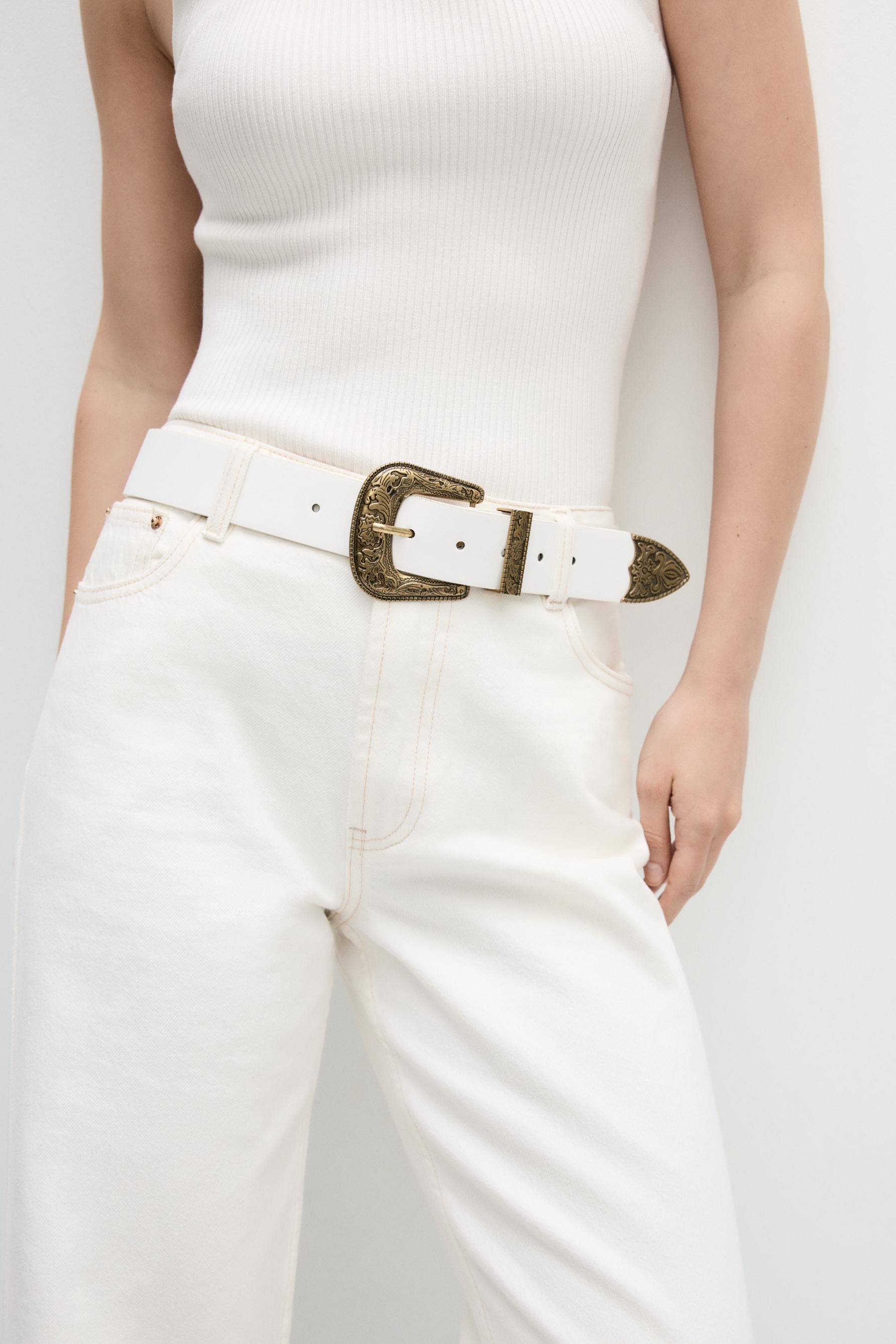 Cinturón hebilla metálica