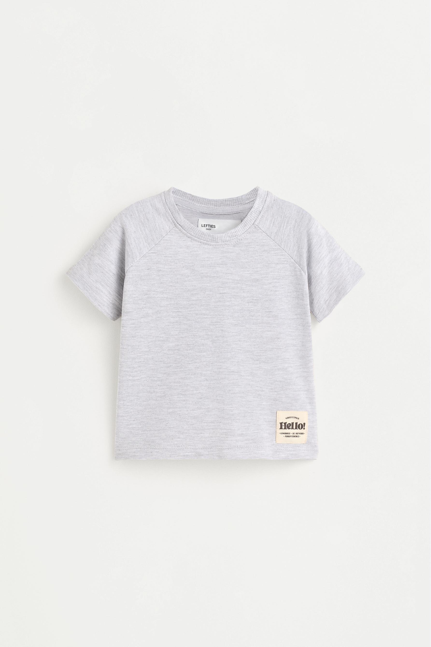 Piqué T-shirt and Bermuda shorts co-ord — PALE GREY (alternate view)