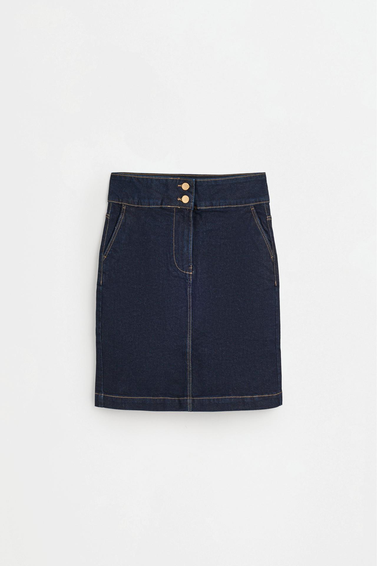 Denim pencil skirt — NAVY