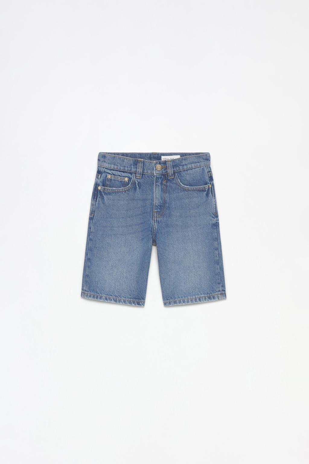 Relaxed denim Bermuda shorts