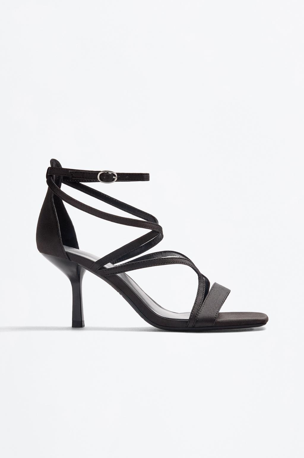 Satin heel sandal