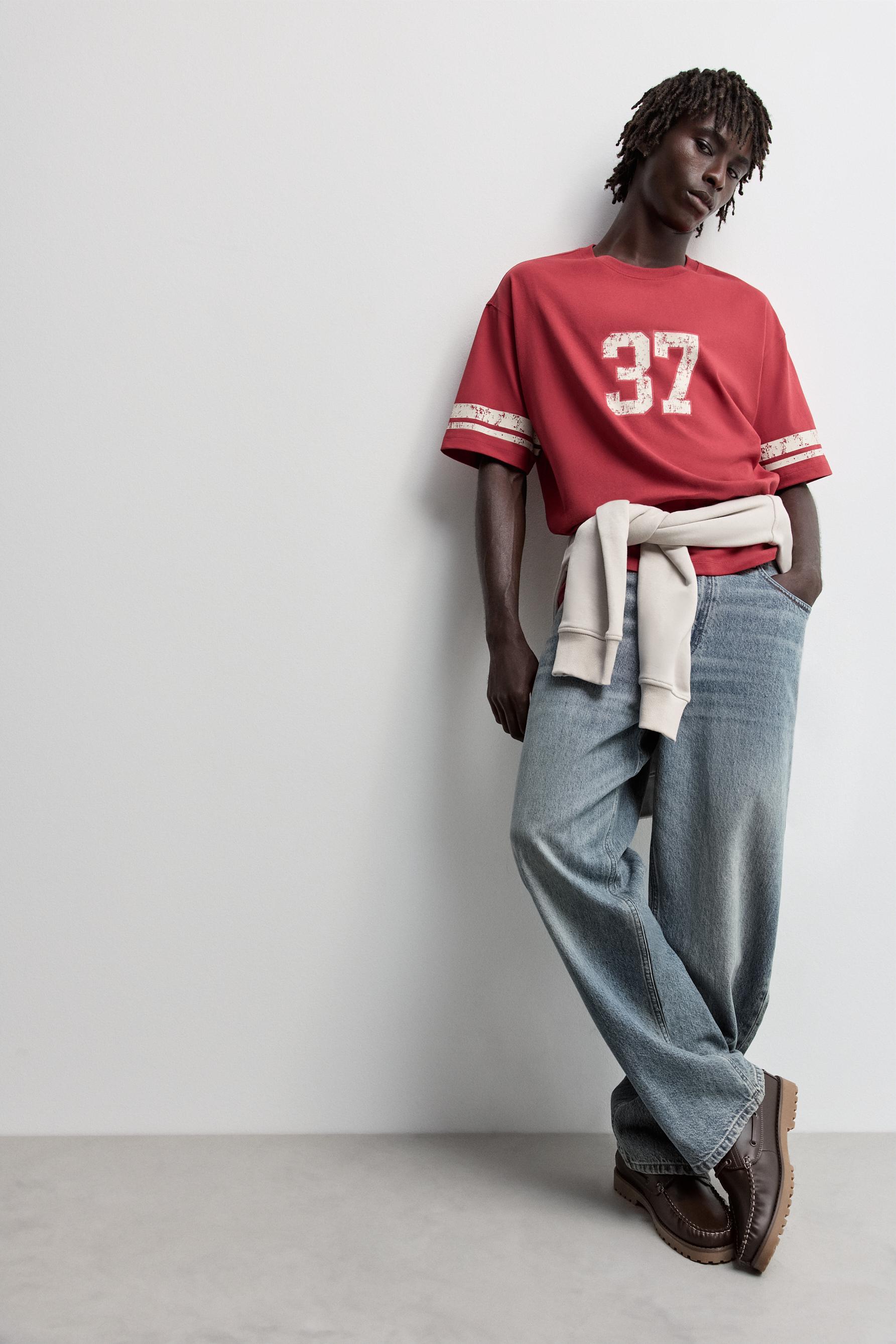 Oversize printed T-shirt — RED