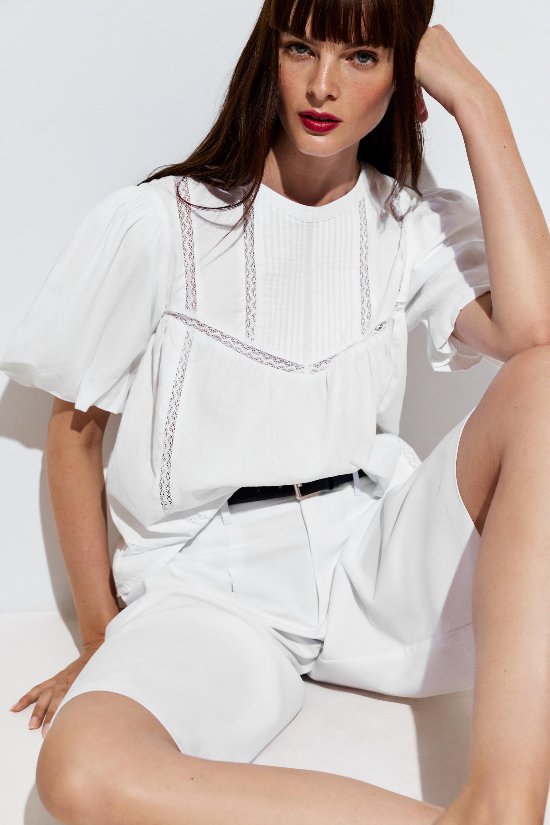 Embroidered blouse — WHITE