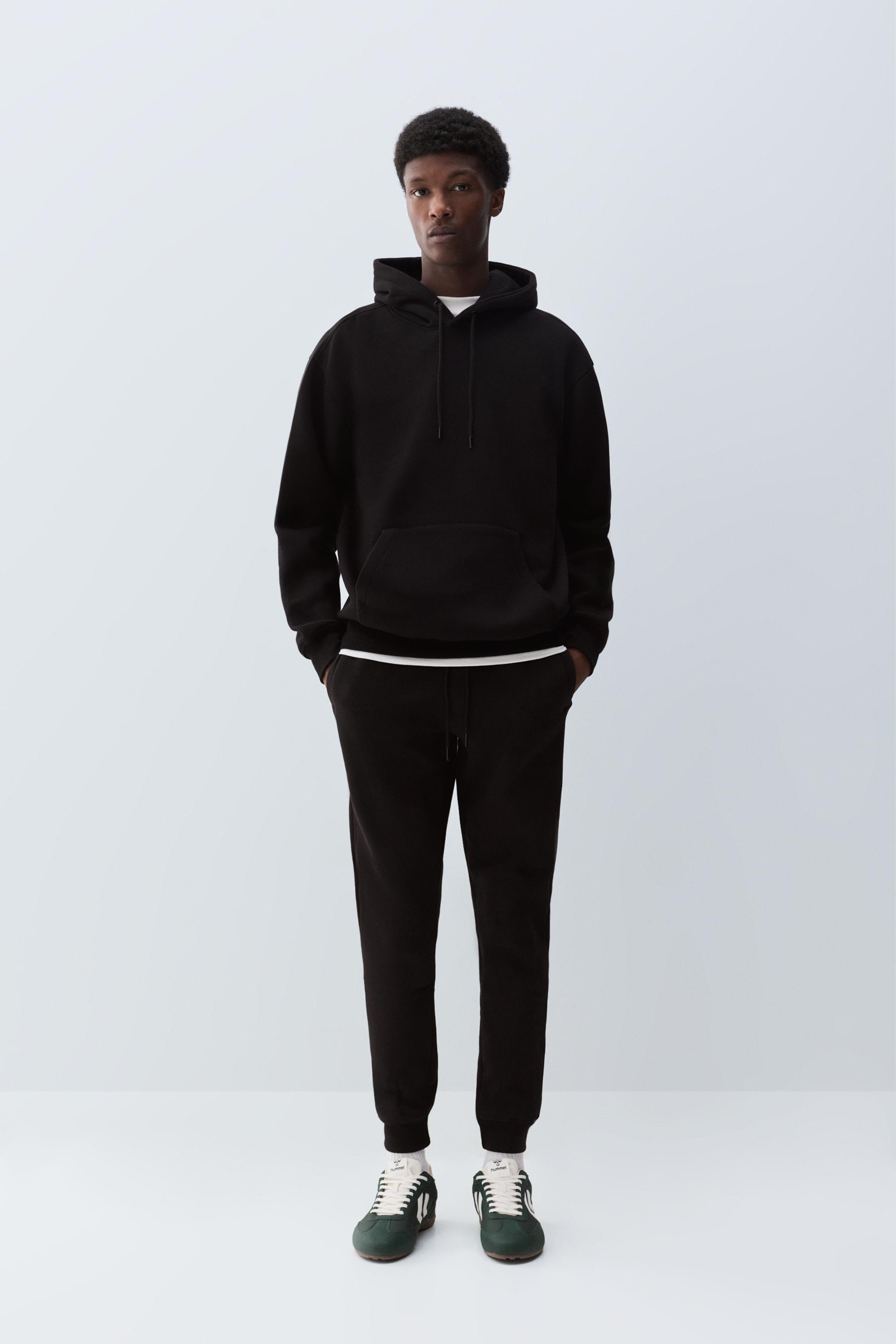 Regular fit tracksuit bottoms — BLACK