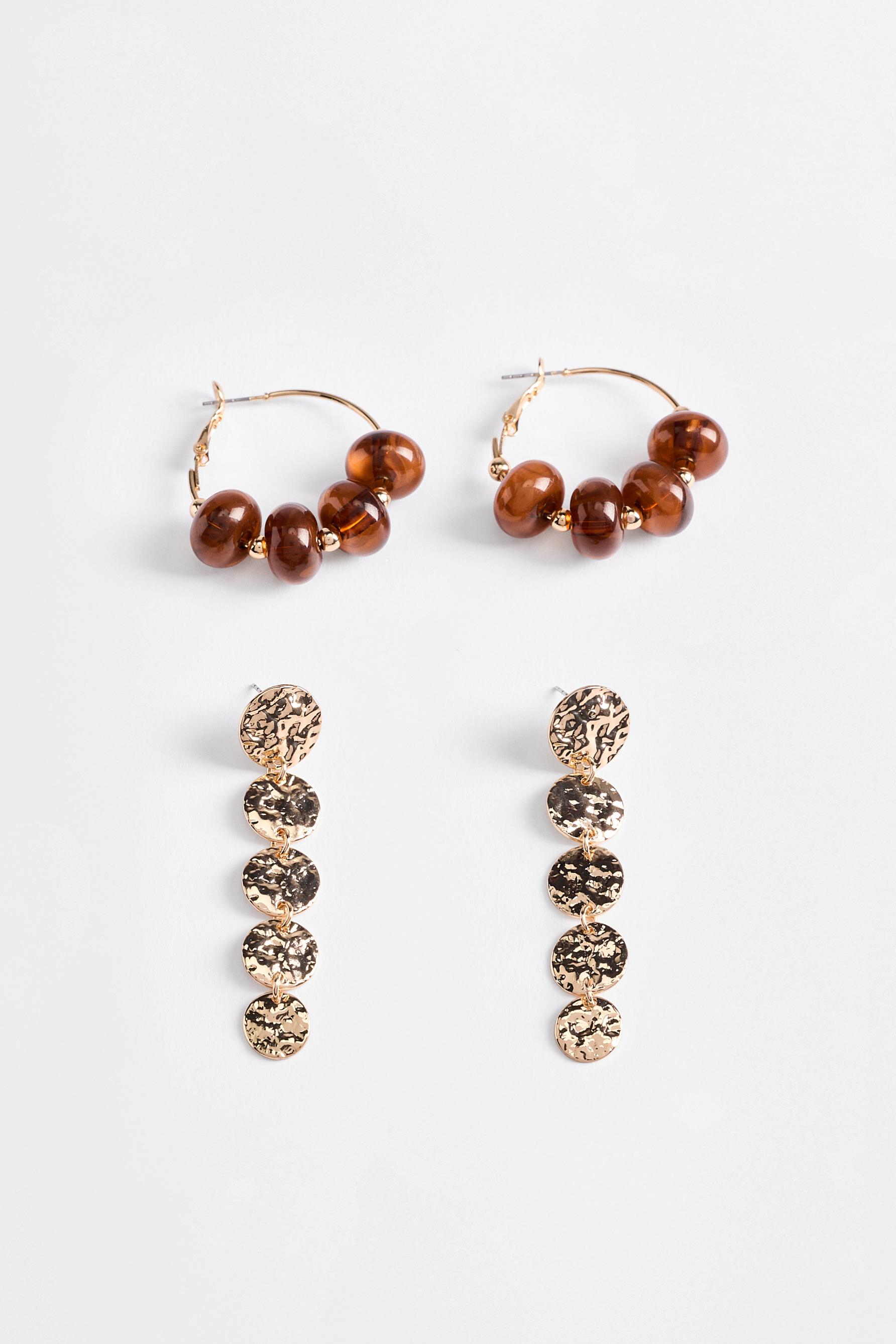 Mismatched earrings (2-pack) — TORTOISESHELL