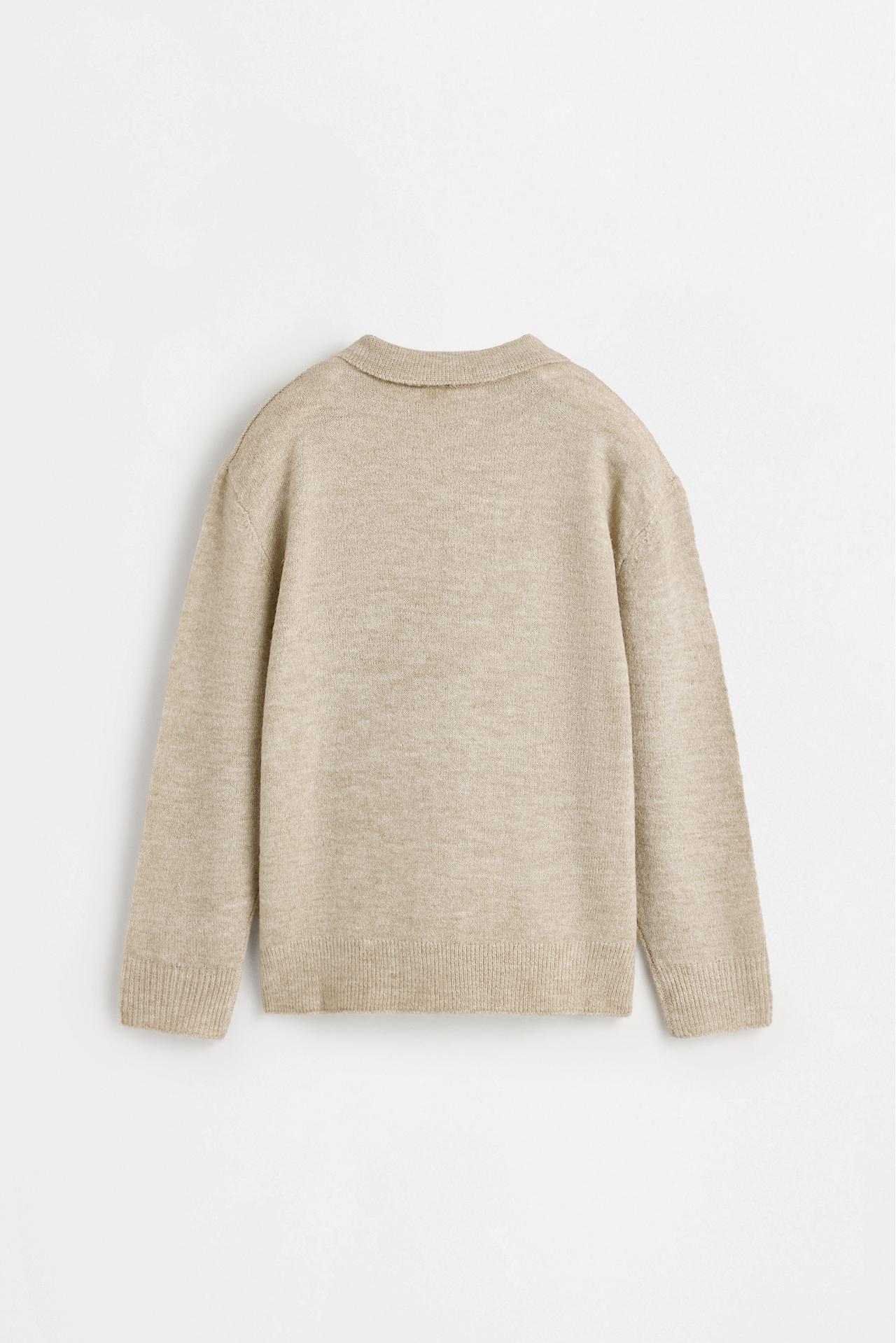 Polo collar sweater — SAND