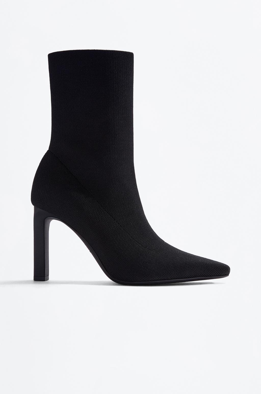 High-heel sock ankle boots