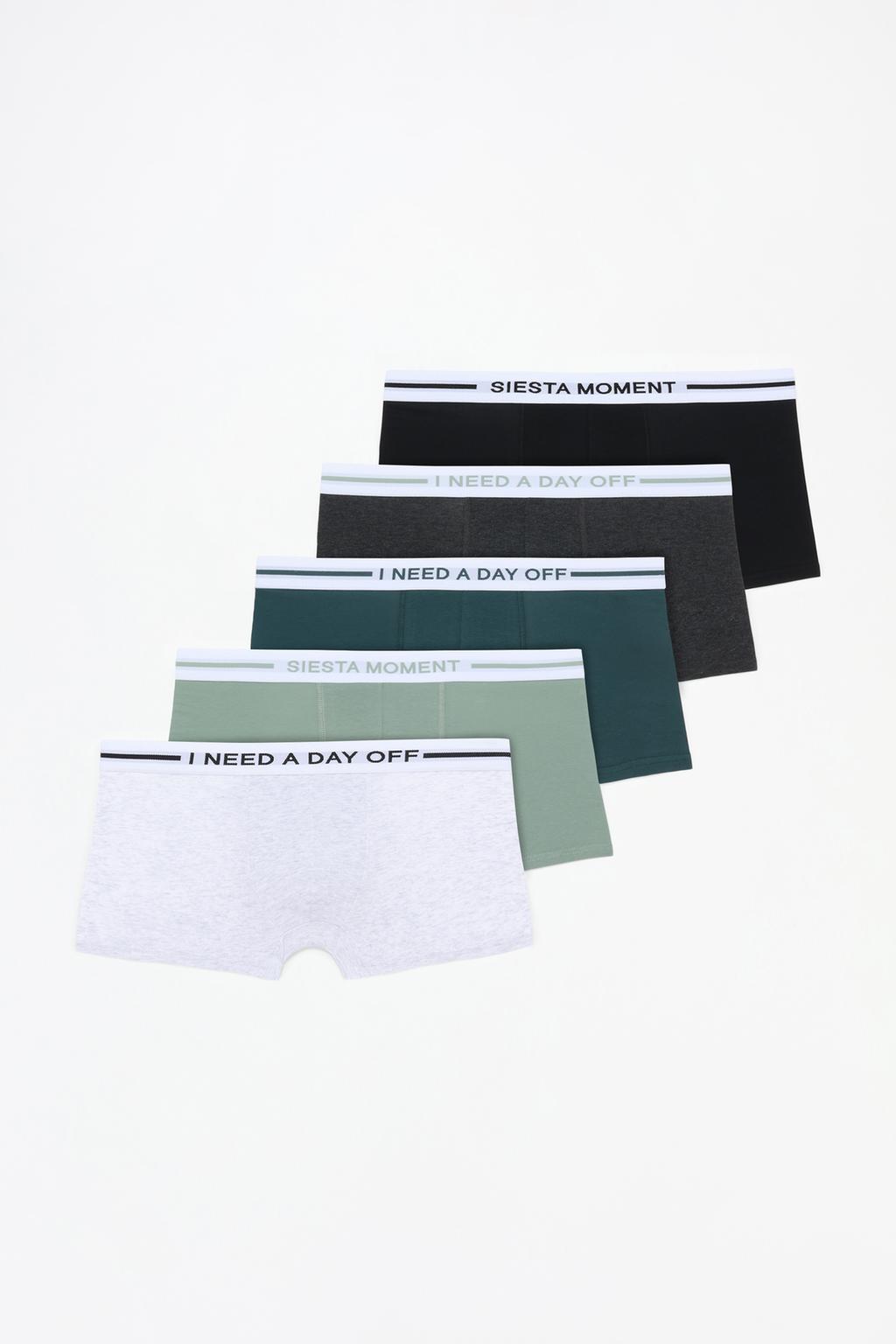 5-pack of slogan boxers