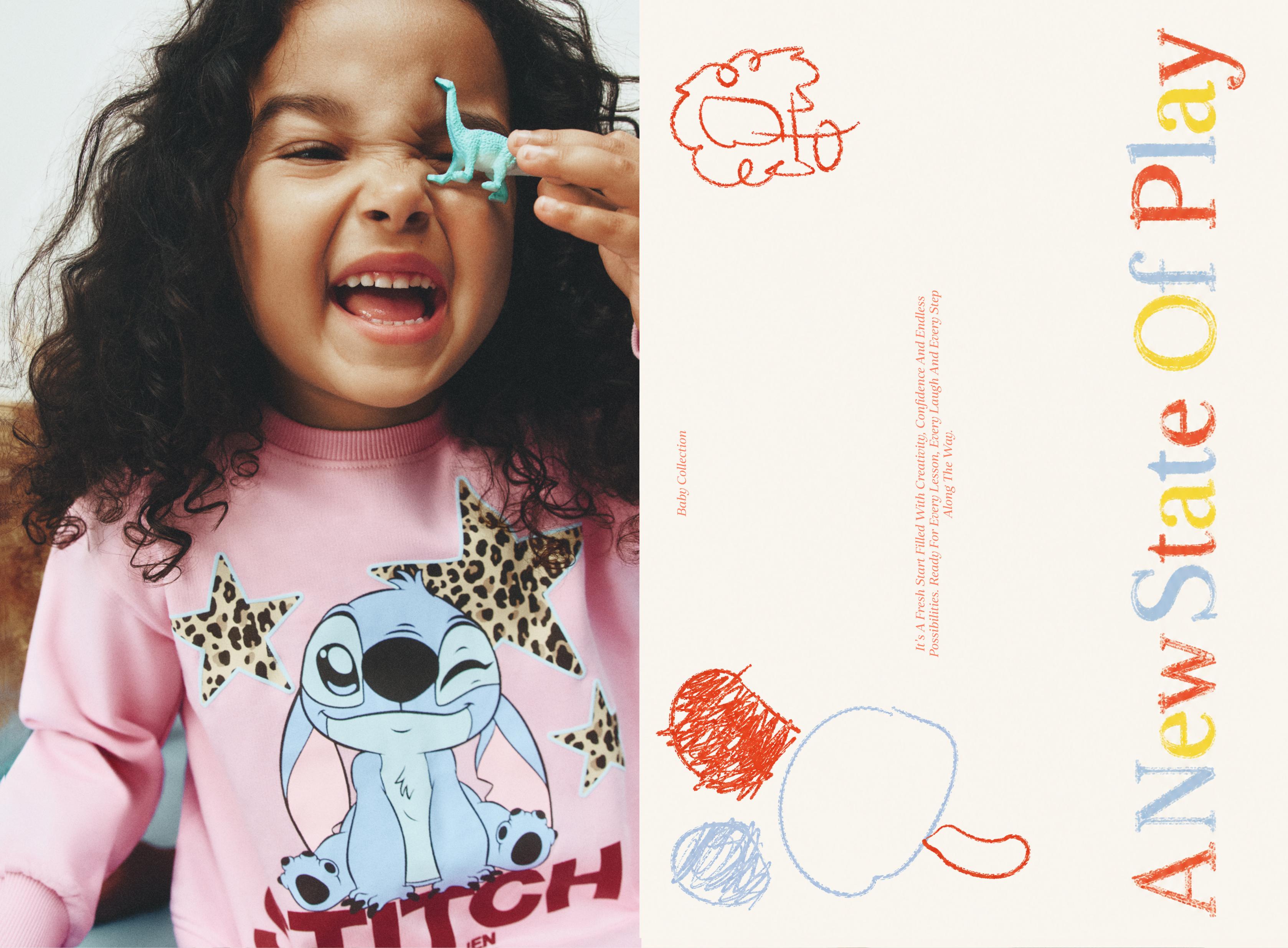 Stitch ©Disney ruffle sweatshirt and leggings co-ord — MEDIUM PINK