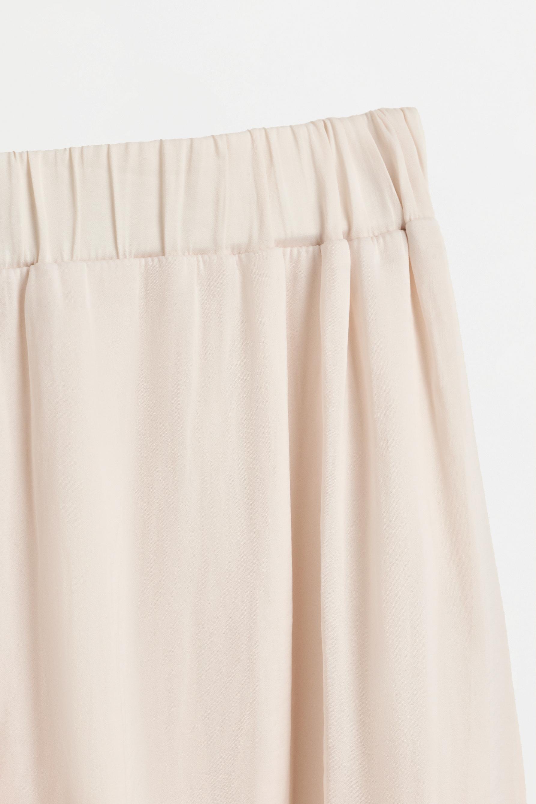Textured satin midi skirt — CREAM