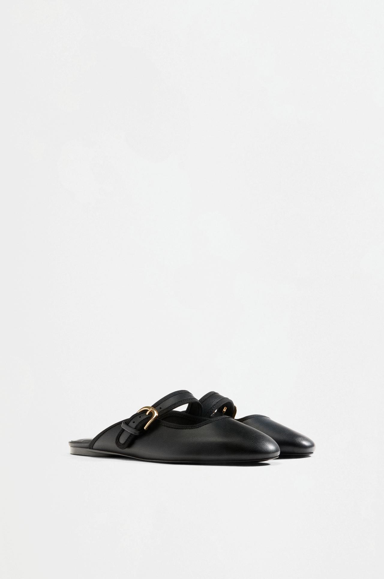 Slingback ballet flats — BLACK