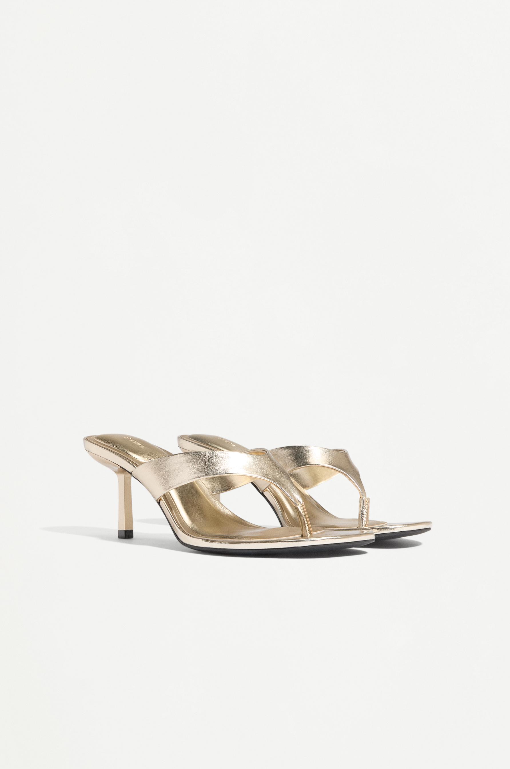 Thong heeled sandals — GOLD
