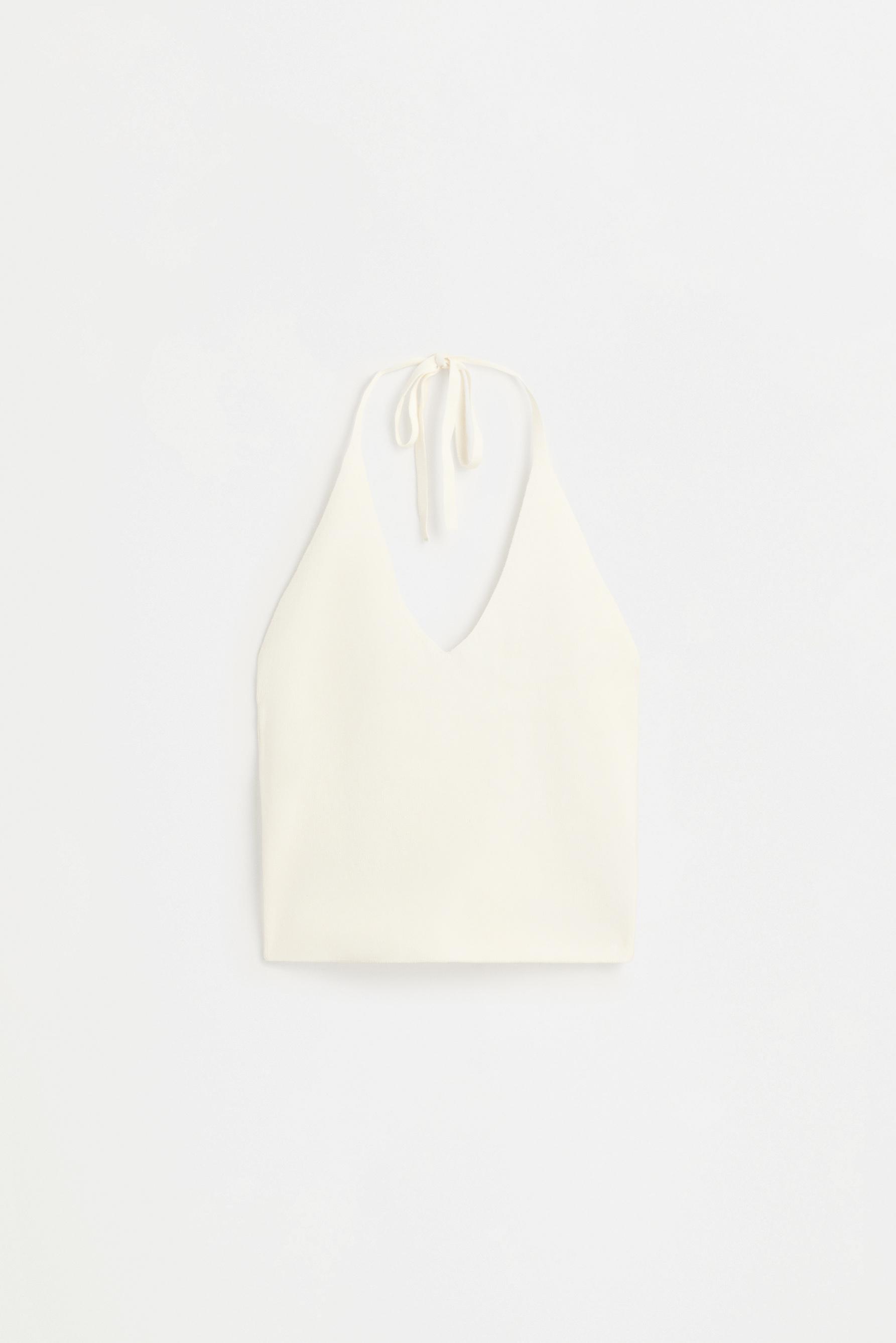 Halter knit top — OFF WHITE
