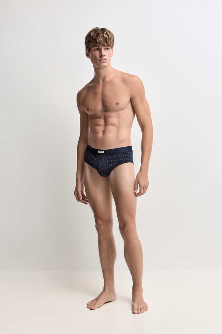 Pack of 5 contrast briefs — GREY/BLUE