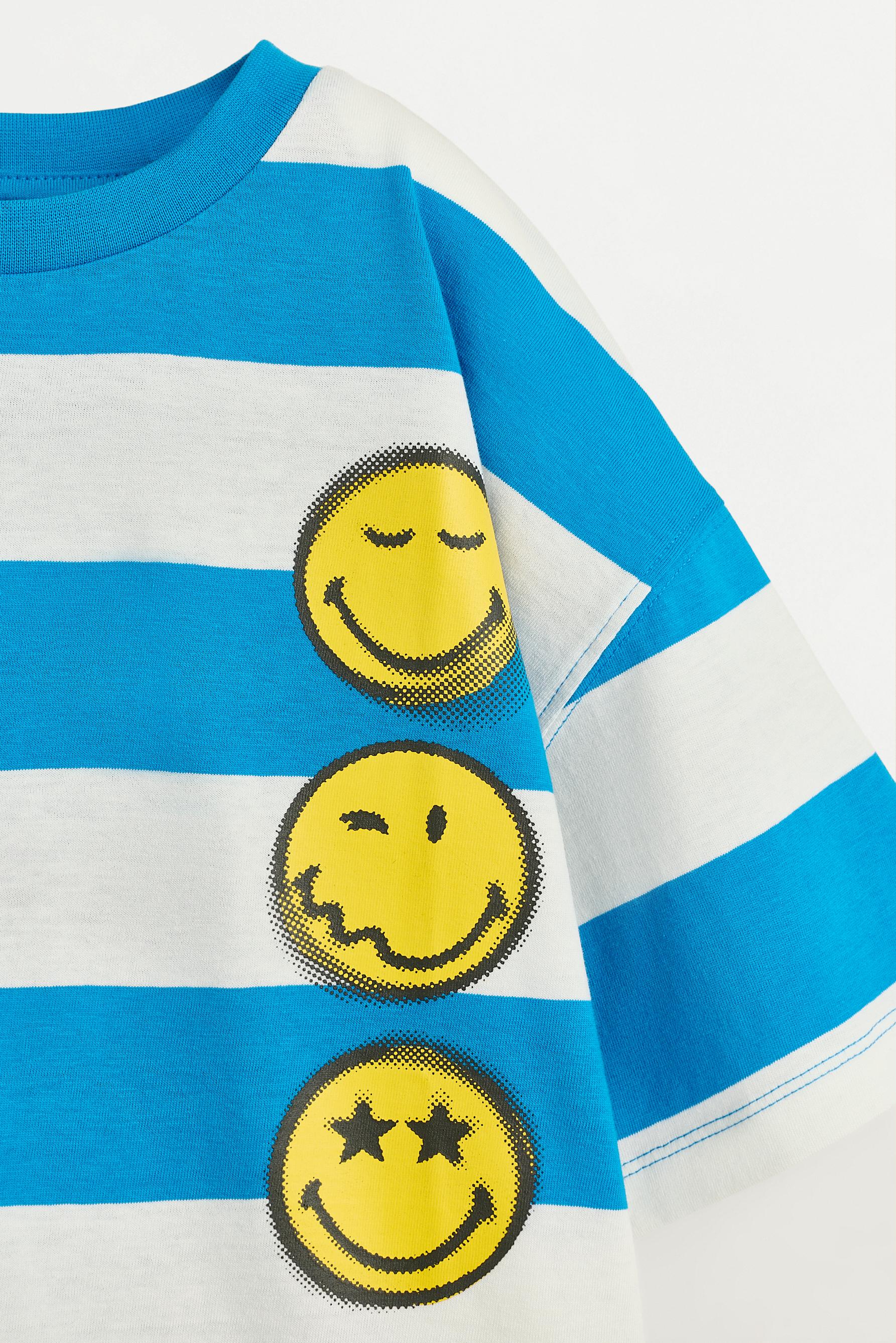 SmileyWorld™ back maxiprint T-shirt — FADED INDIGO