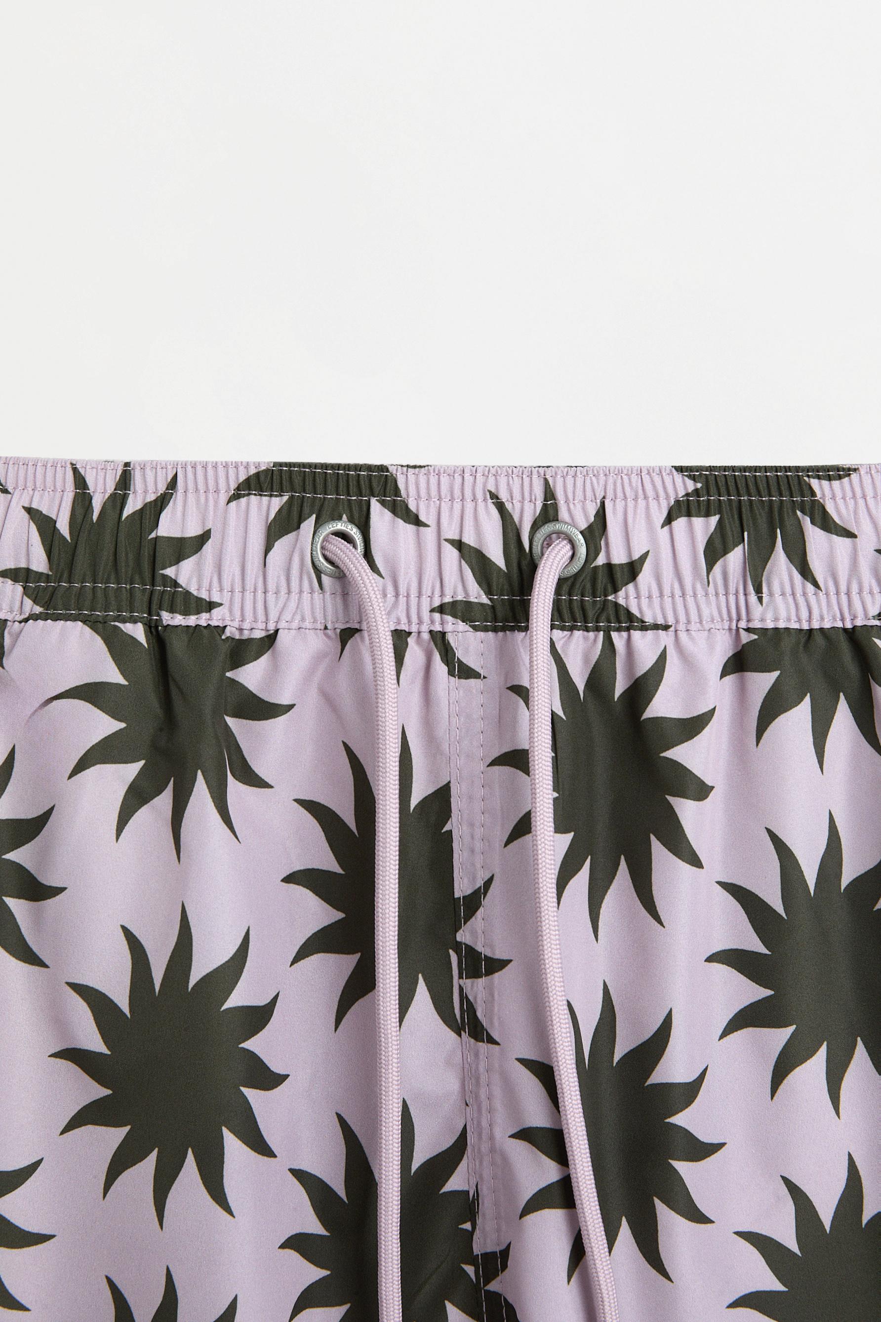 Printed regular fit swim shorts — PINK