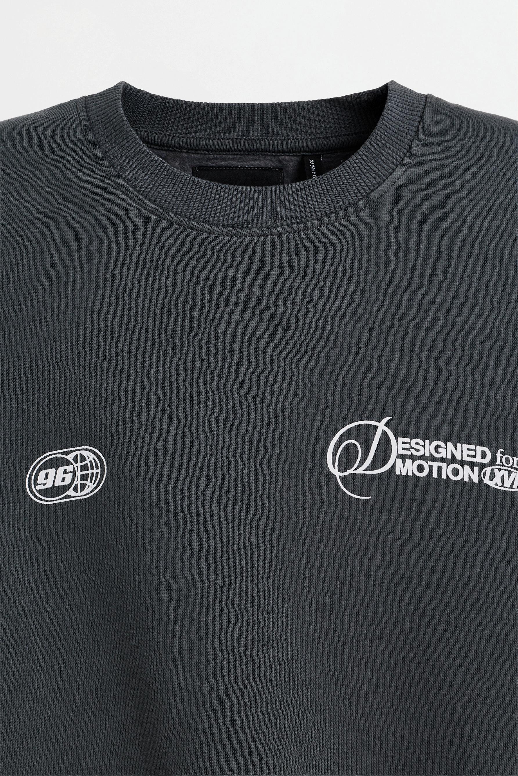 Text print sweatshirt — DARK GREY