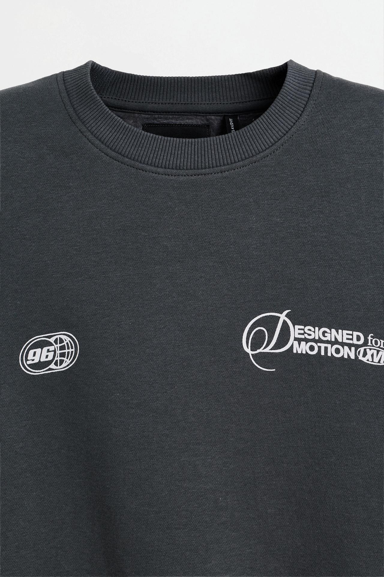 Text print sweatshirt — DARK GREY