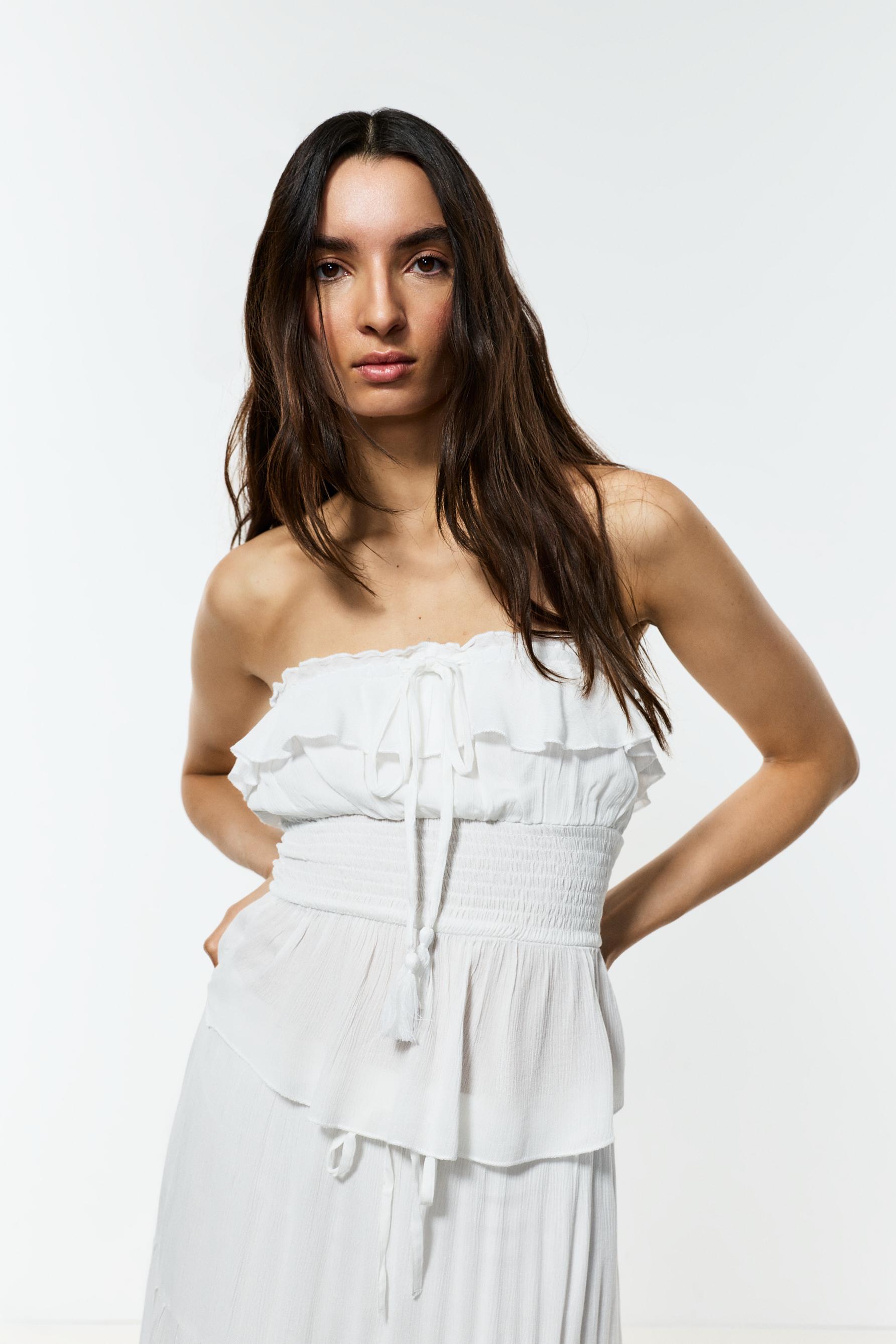 Ruffled top — WHITE