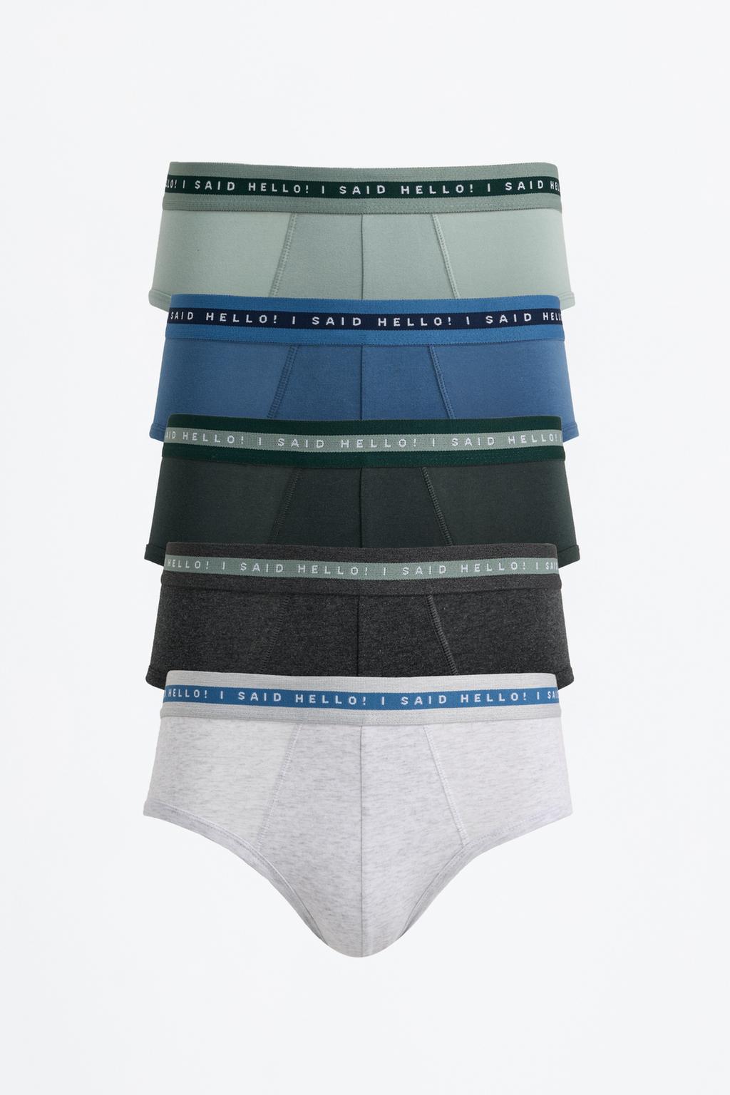 5-pack of plain briefs