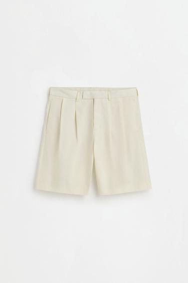 Pleated chino Bermuda shorts — OFF WHITE 6